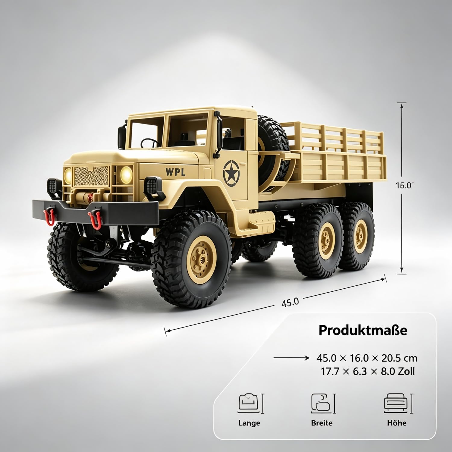 2.4G 6WD Ferngesteuerter Militär Offroad LKW für Kinder und Erwachsene