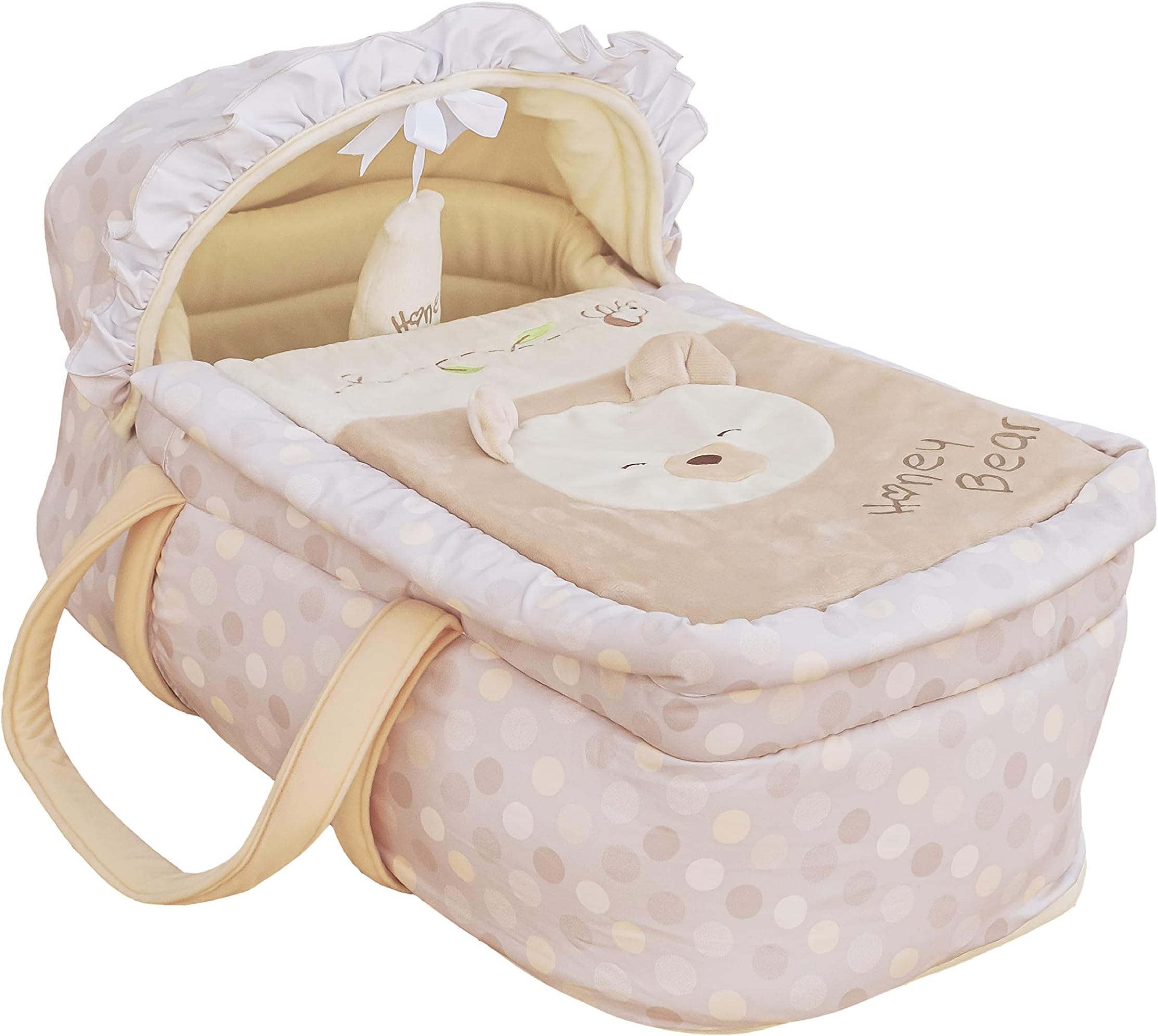 Moses Basket, Bedside sleeper, travel carrycot, Honey Bear, 0-12 months - Honey Bear