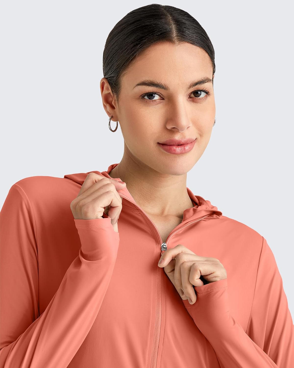 G4Free Lightbreeze Womens UPF 50+ Sun Shirts with Hoodie Long Sleeve Workout Tops Half Zip Rash Guard Hiking Fishing - Image 2