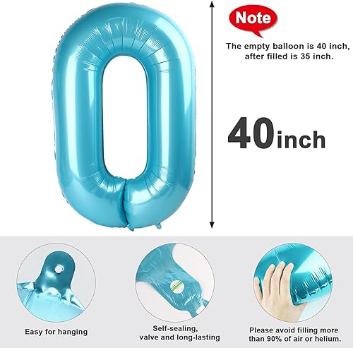 Vista 782 de Globos de números 0 de 40 pulgadas, globos negros de números para números 10, 20, 30, 40, 50, 60, 70, 80, 90, 100, globos de números 10, 20, 30, 40