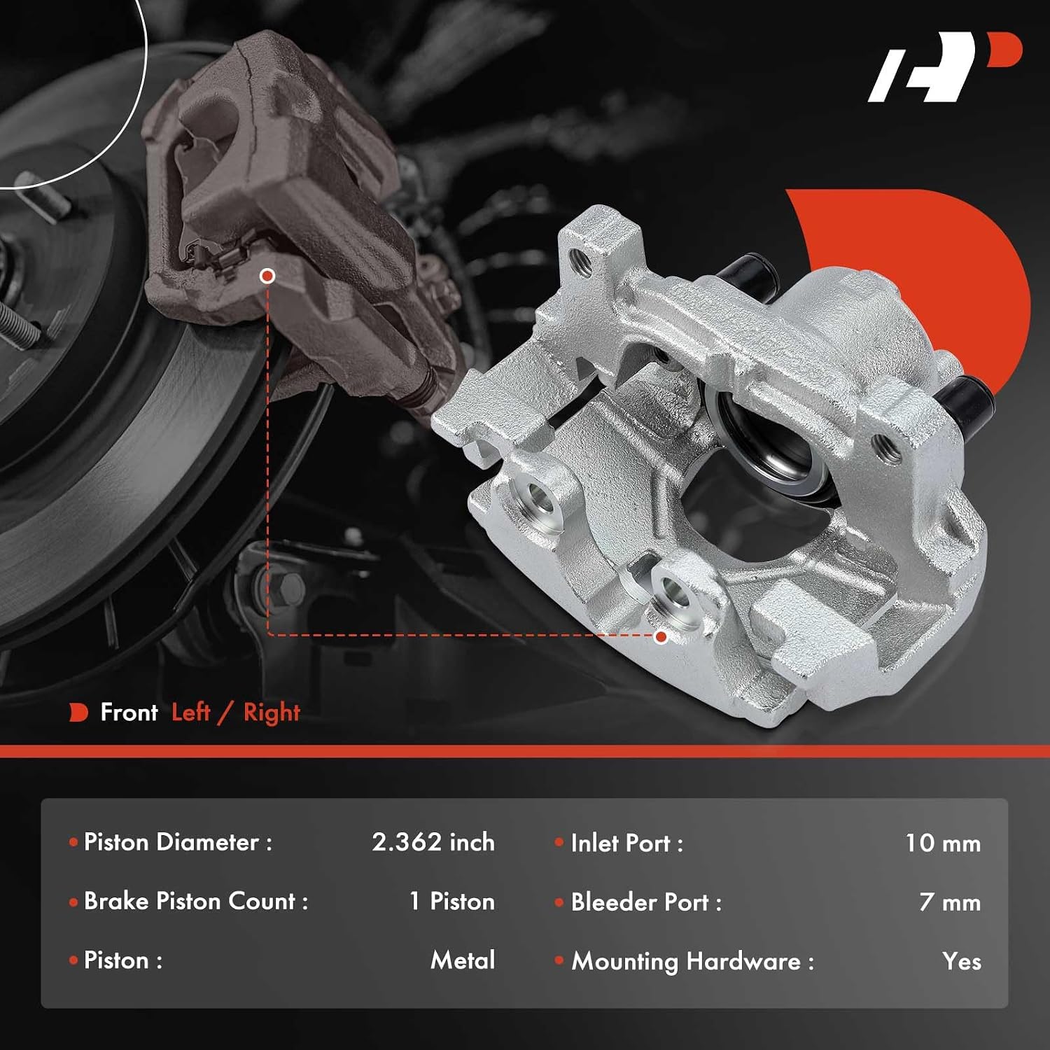 A-Premium Disc Brake Caliper with Bracket | Compatible with Ford and Lincoln Models - Fusion 2015-2020 - MKZ 2013-2020, Corrosion-resistant, Direct-fit