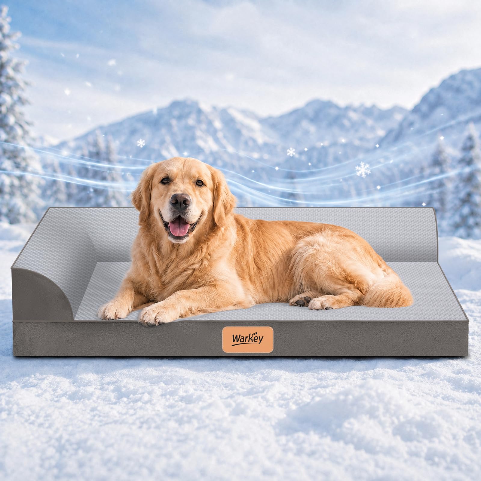 Photo 1 of WARKEY Cooling Orthopedic Dog Bed for Large Dogs