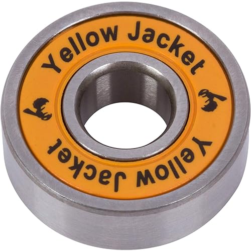 Miniatura 3 de Yellow Jacket - Rodamientos premium para patineta y longboard, profesionales, 608, ABEC 9, naranja tropical (paquete de 8)