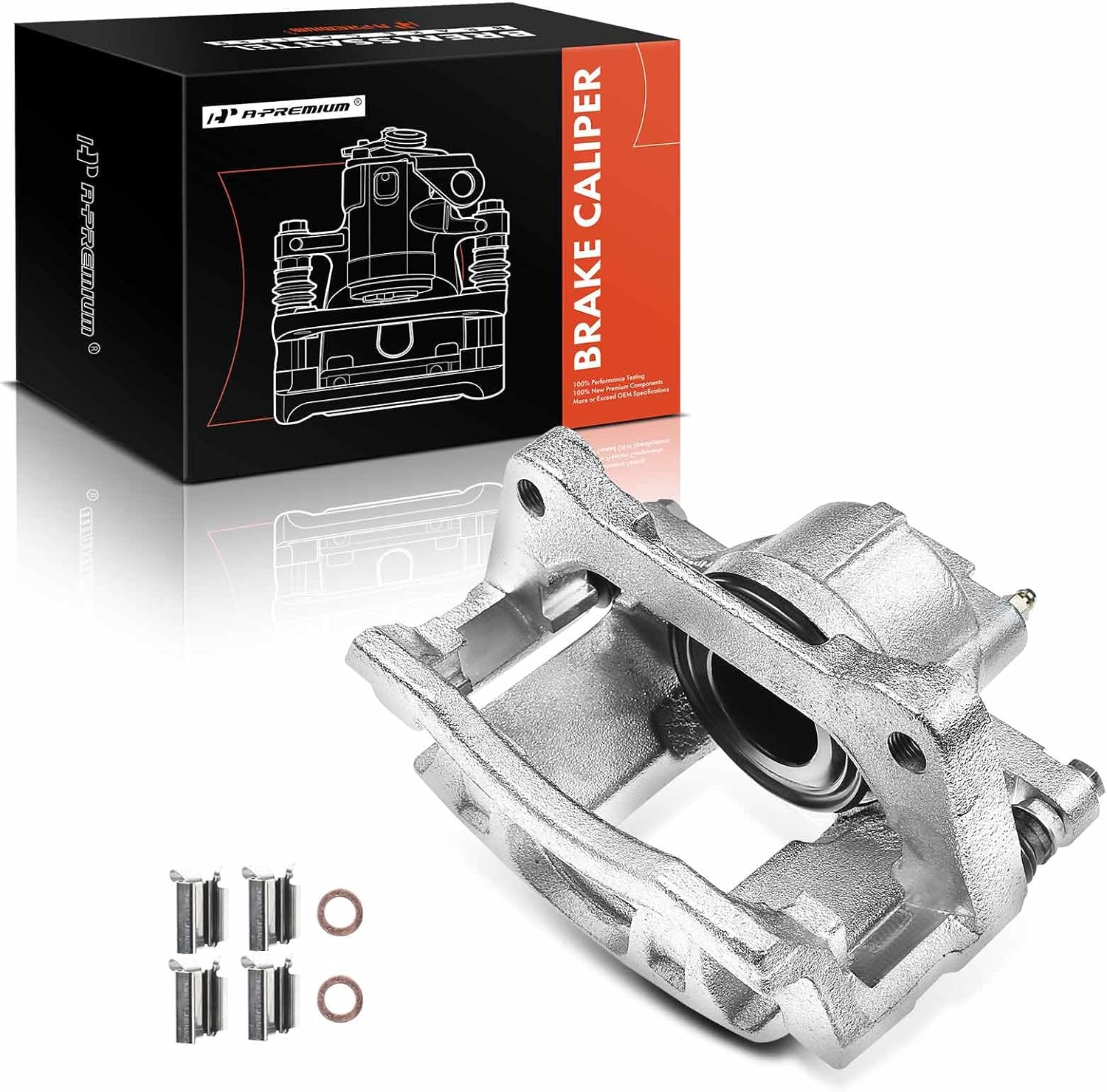 A-Premium Front Disc Brake Caliper Assembly with Bracket Compatible with Select Chrysler, Dodge, Jeep, Ram and Volkswagen Models - Town & Country, Wrangler, Grand Caravan, Liberty, Nitro, Routan, C/V