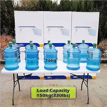 Amazon.co.jp: 5フィート折りたたみテーブル、プラスチック製