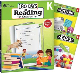 180 Days™: Includes Reading, Writing, and Math for Kindergarten Practice Workbook for Classroom and Home, Cool and Fun Practice Created by Teachers