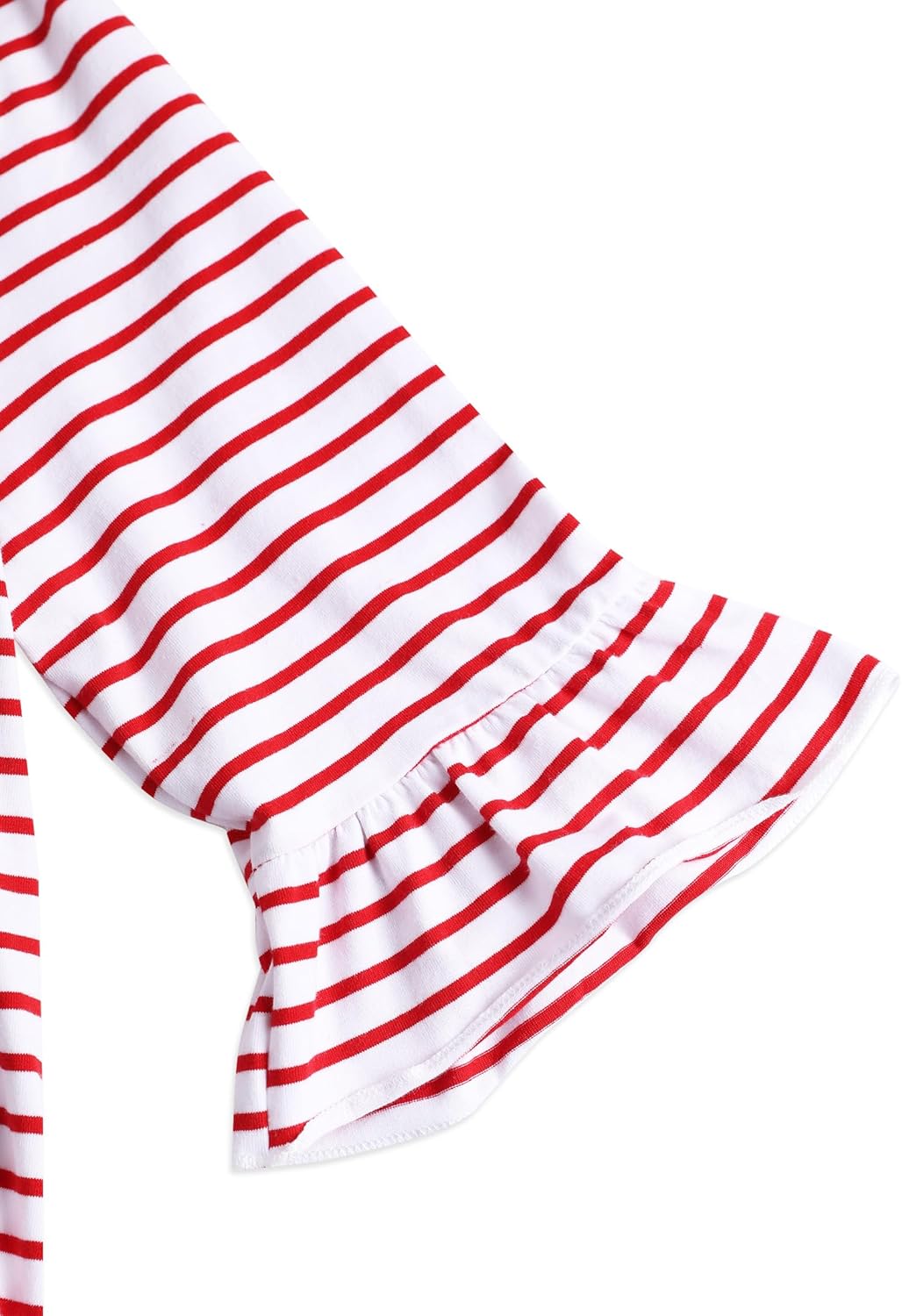 LilyCoco Striped Shirt Women Ruffle 3/4 Sleeve Casual V Neck T Shirts - Image 4