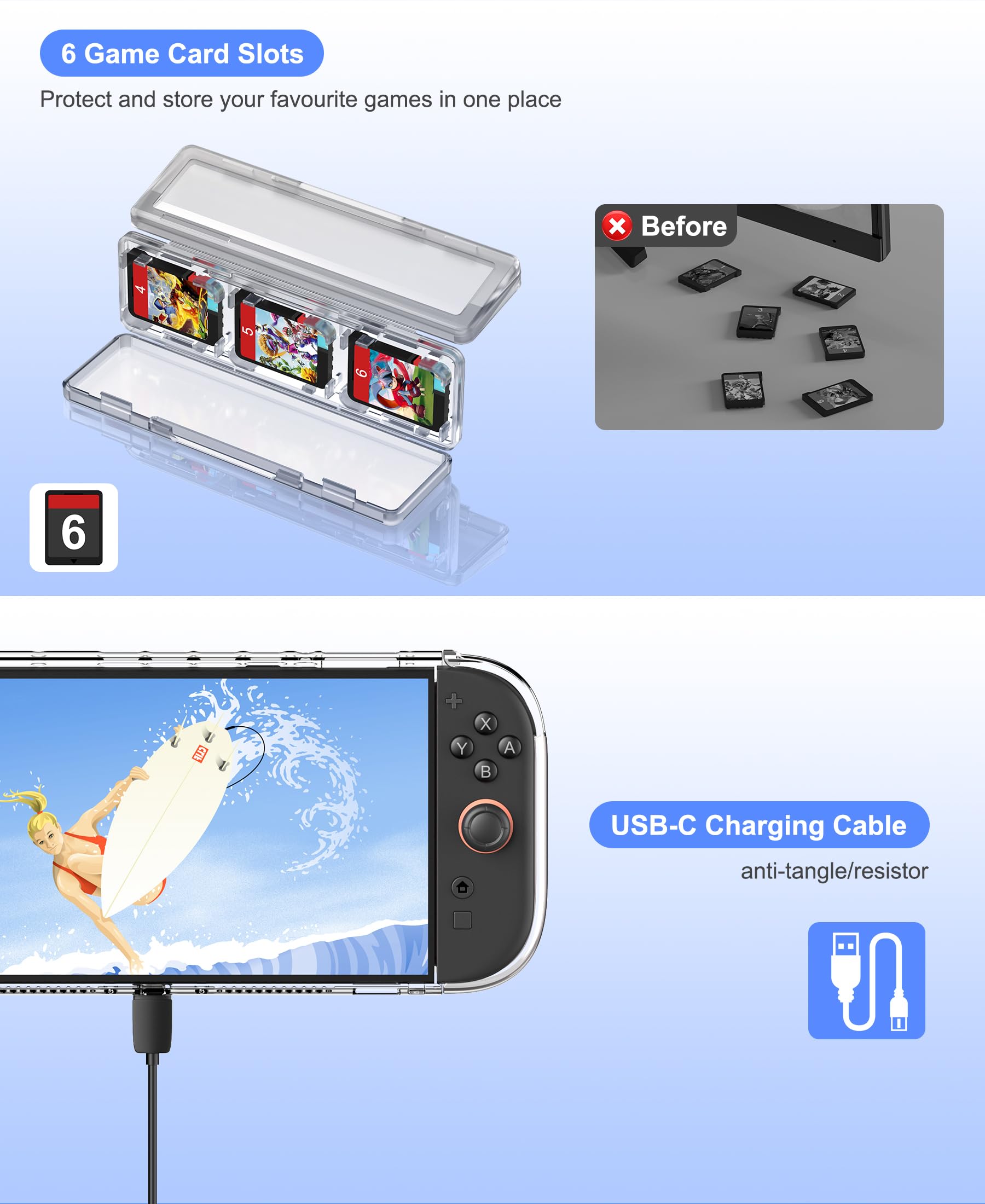 CYOYPPY Orzly, custodia da viaggio compatibile con Nintendo Switch e New Switch OLED Console da viaggio per accessori e giochi