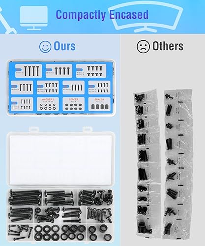 Miniatura 6 de ELIVED Juego de accesorios de montaje universal de TV con caja, incluye tornillos M4 M5 M6 M8, arandelas, espaciadores, tornillos de repuesto para
