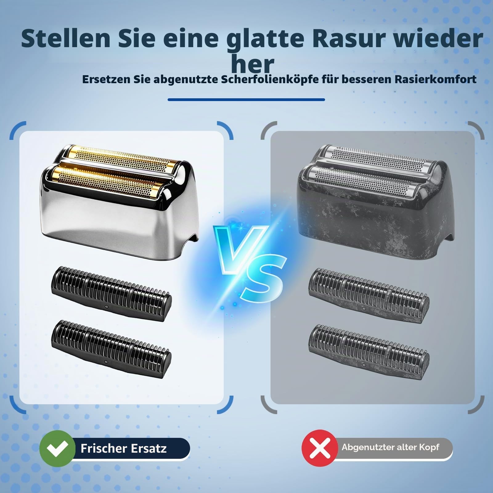 Ersatz-Rasierklinge kompatibel mit BaByl**sPRO Double FXFS2 - Metallfolie (Silber, 3er Pack)