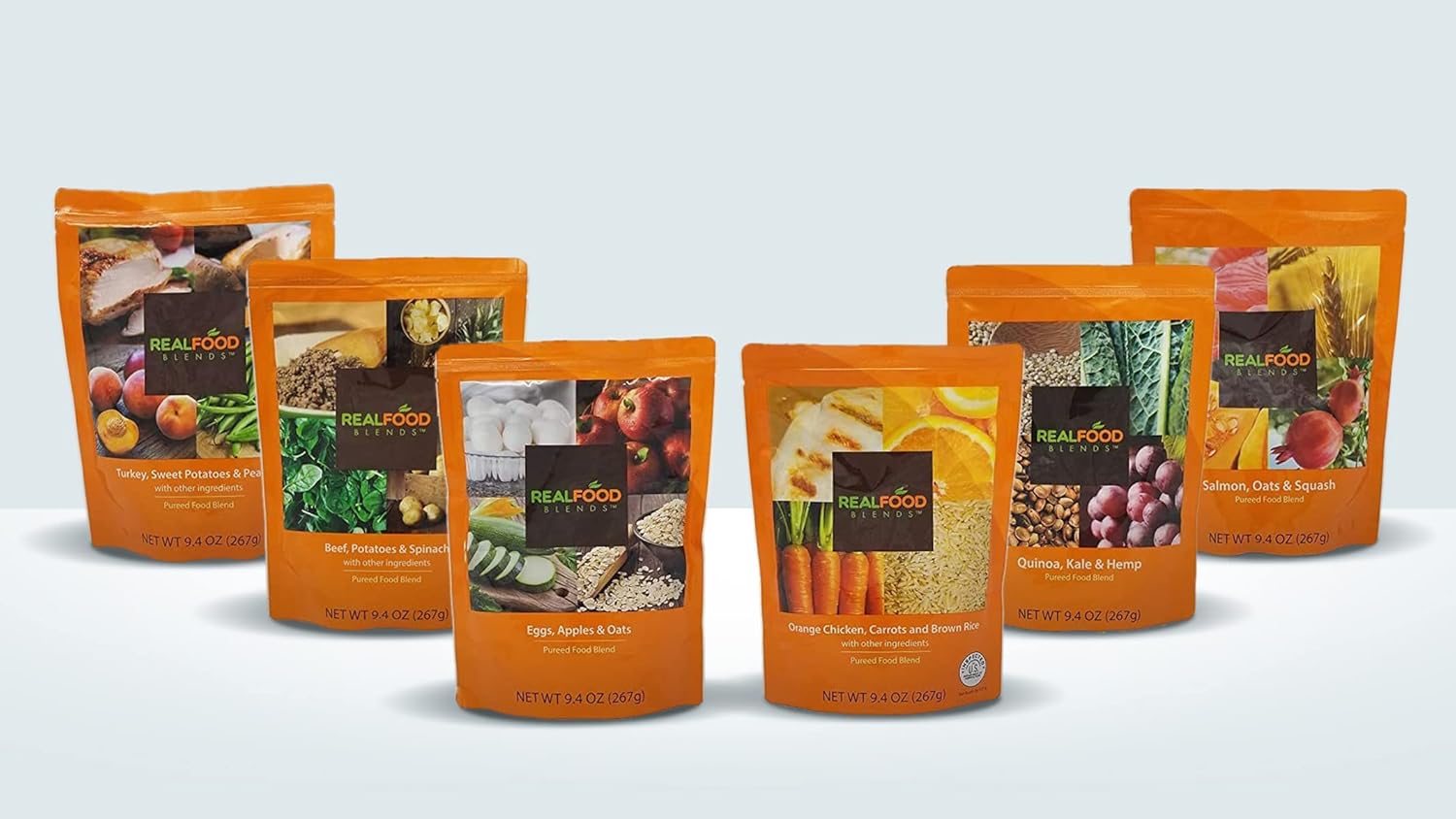 Real Food Blends Variety Case Pureed Blended Meal for Feeding Tubes, 9.