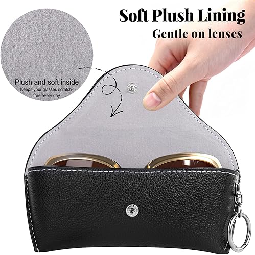 Miniatura 4 de RayLove Estuche para gafas de sol, funda de cuero portátil para gafas de sol, funda de protección de viaje