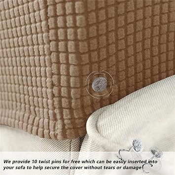 OWOW 2pcs Stretch Armrest Covers Washable Armrest Cover Sofas Couch Arm Covers Chair Arm Protectors Sofa Armrest Cover,Light Coffee