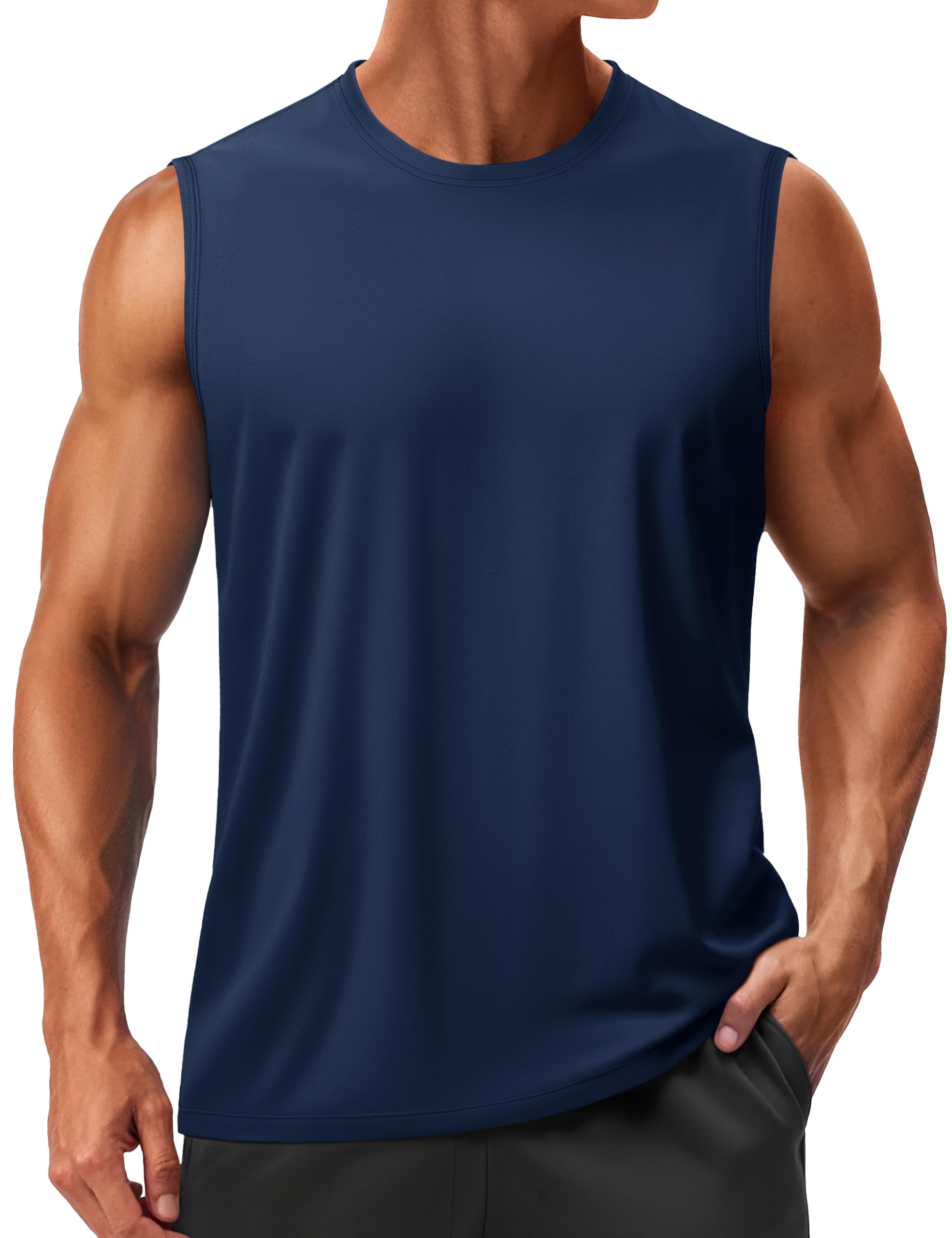 TACVASEN Tanktop Herren Sport UPF 50+ UV Shirt Ärmellos Muskelshirts Gym Bodybuilding Schnelltrocknend Fitness