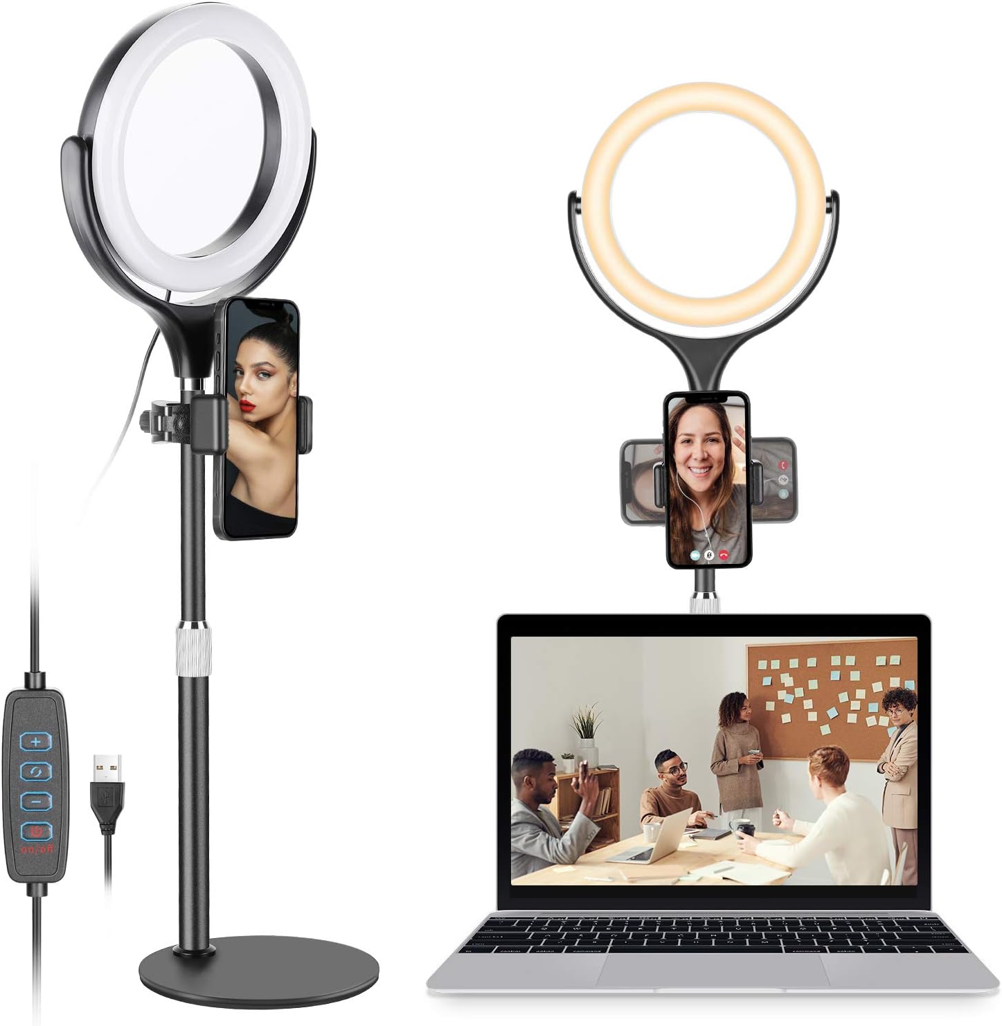 Kit Luce Anulare TONOR Con Supporto Telefono - 10 Pollici, 128 LED, Per Streaming E Trucco - Foto 8