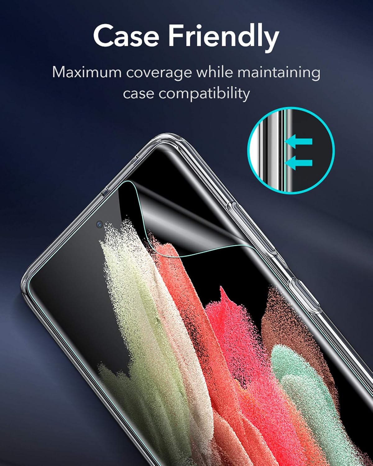 ESR [3 Pack] Liquid Skin Screen Protector Compatible with Samsung Galaxy S21 Ultra 2021 [Supports Fingerprint Sensor] [Full Coverage Polymer Film] [Includes Installation Kit]
