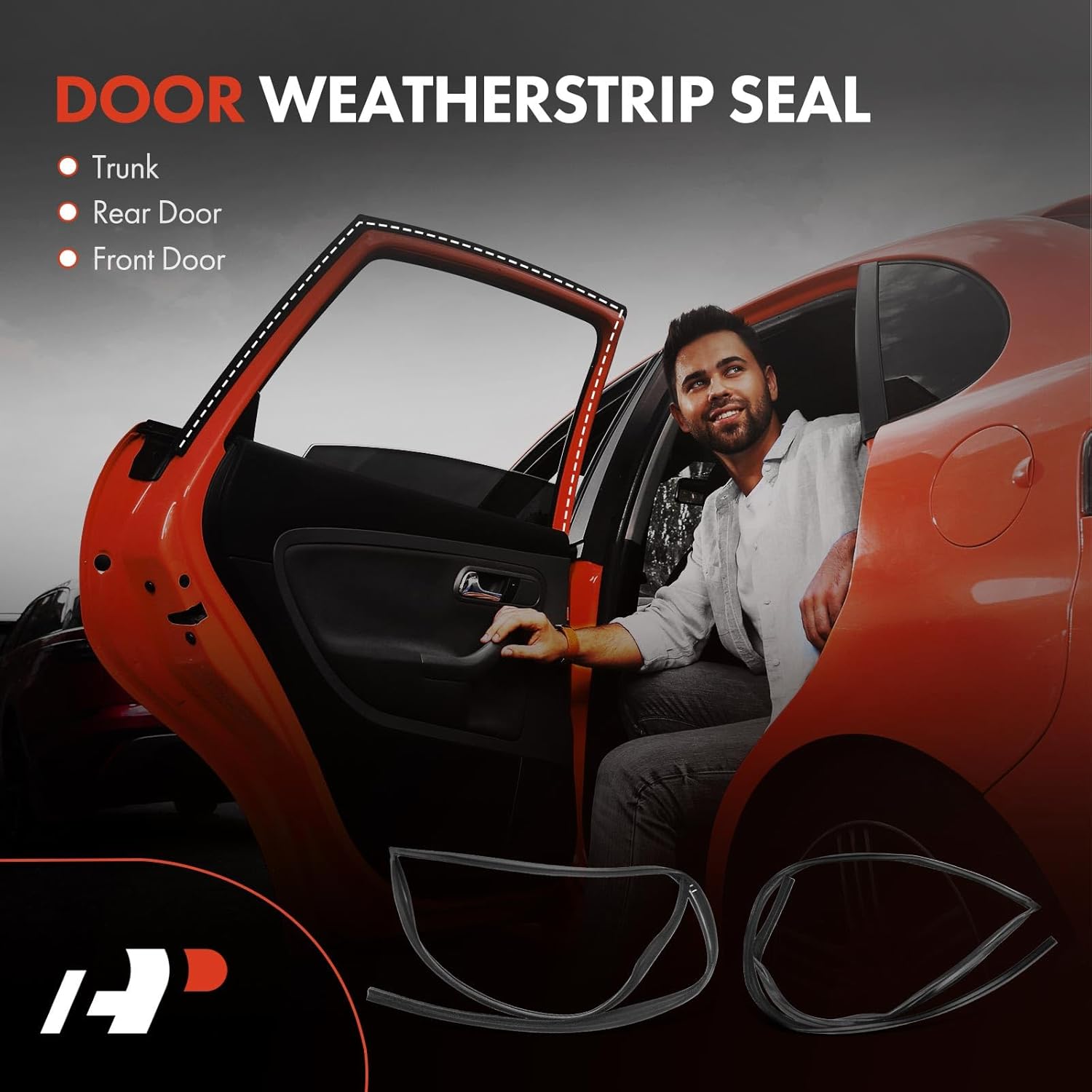 A-Premium 2PCS Front Car Door Weather Stripping Seal Strips Compatible with Chevrolet Express 1500 2500 3500, Astro, G10, G20, G30, P30, P10, P20 & GMC G15, G1500, G2500, Savana 3500