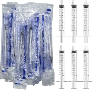 16 Pcs 10ml 10cc Pipette Syringe with Luer Slip Tip No Needle Pipette Individually Sealed for Pets Oral, Refilling, Oil or Glue Applicator, Measuring or Transfering Tiny Amount of Liquids, Without Cap