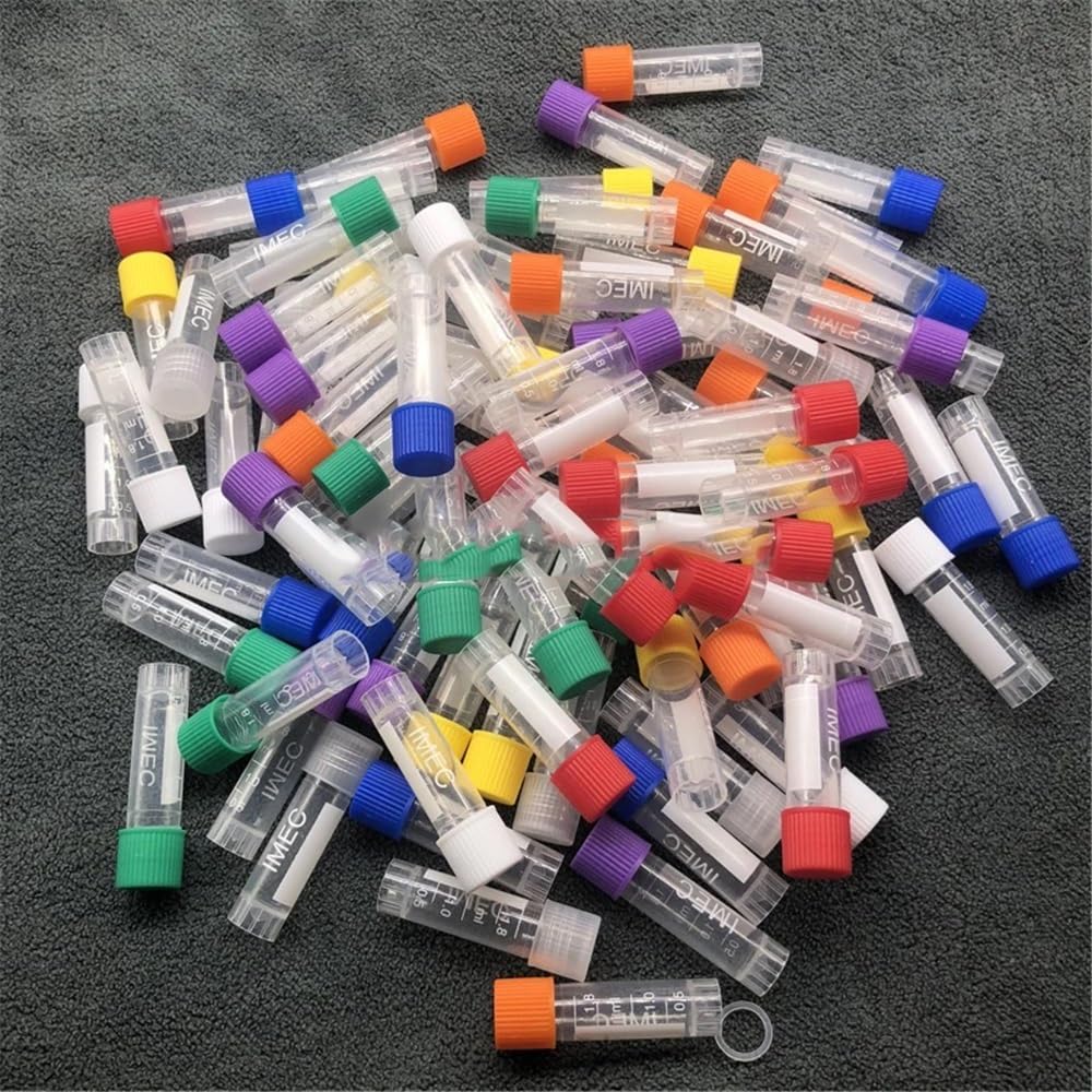 Cristalería de Laboratorio Tubo criovial de muestra de plástico de laboratorio graduado de 1,8 ml con junta de silicona(500pcs)