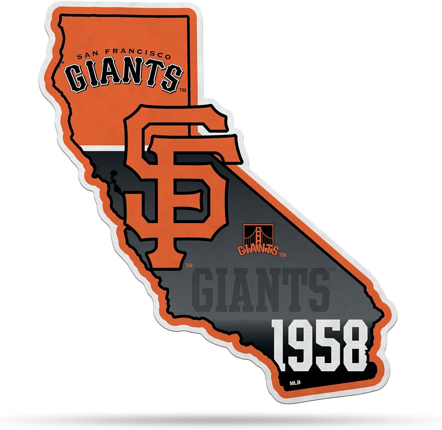 Rico Industries MLB San Francisco Giants 18" State Shape Pennant -Soft Felt Material : Sports & Outdoors