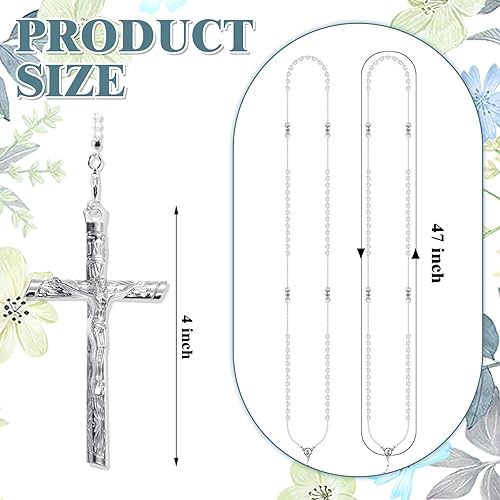 Miniatura 8 de Nosiny Lazo de boda en forma de cruz hecho a mano Lazo para Boda Católica Recuerdos de Boda Rosario de boda de cristal con caja de regalo para