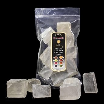 Hanzade Bitkisel Halit Tuz Sole Tuzu 2 KG  effaf Berrak Kristal Himalaya Halit Sole Tuzu