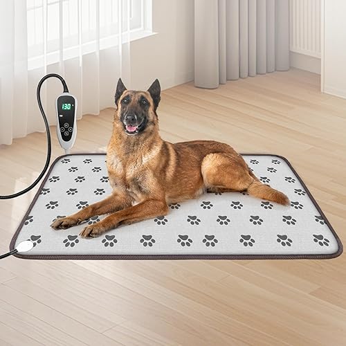 Vista 58 de Almohadilla térmica para perros de 28 x 18 pulgadas con interruptor de termostato inteligente y tubo de protección de línea de alimentación