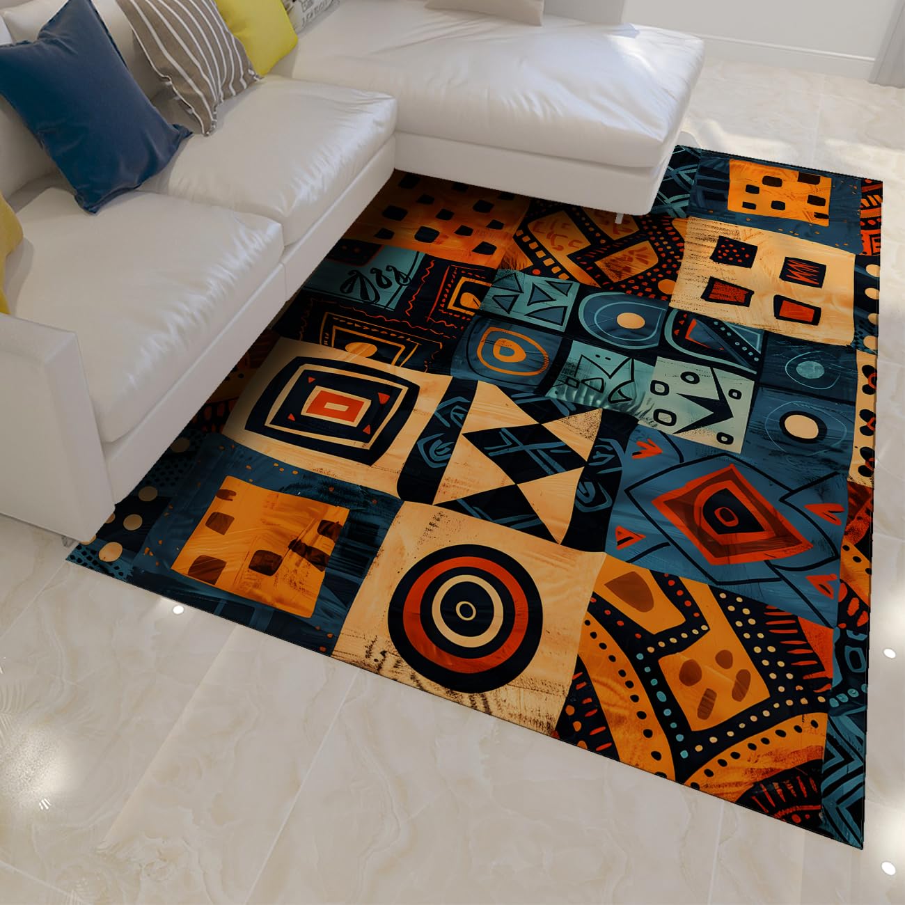 Tapis antidérapants poils bas lavable et facile à entretenir pour salle à manger