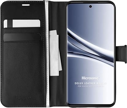 Microsonic Xiaomi Redmi Note 15 için Kılıf Delux Leather Wallet Siyah [Redmi Note 15 ile Uyumlu Kılıf - Siyah]