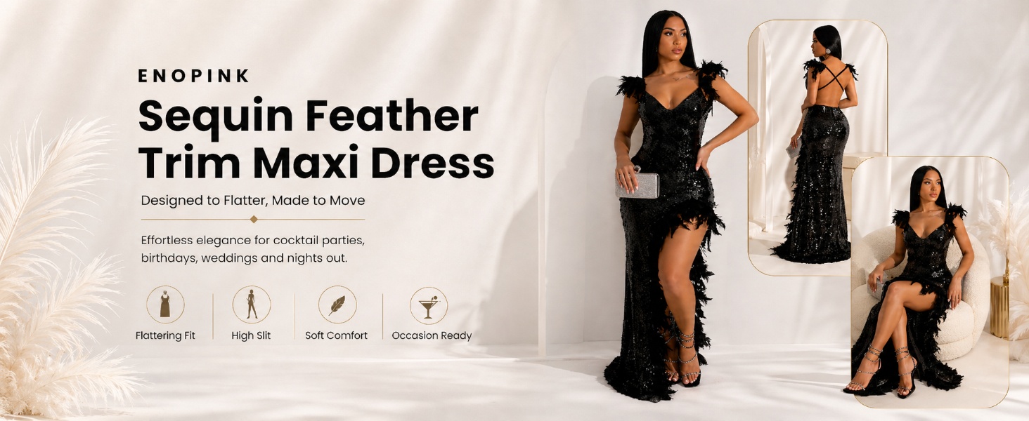 knee length dresses for ladies Feather-Trim Long Beaded Mermaid Prom Dress CC2308 Rose Gold / 2