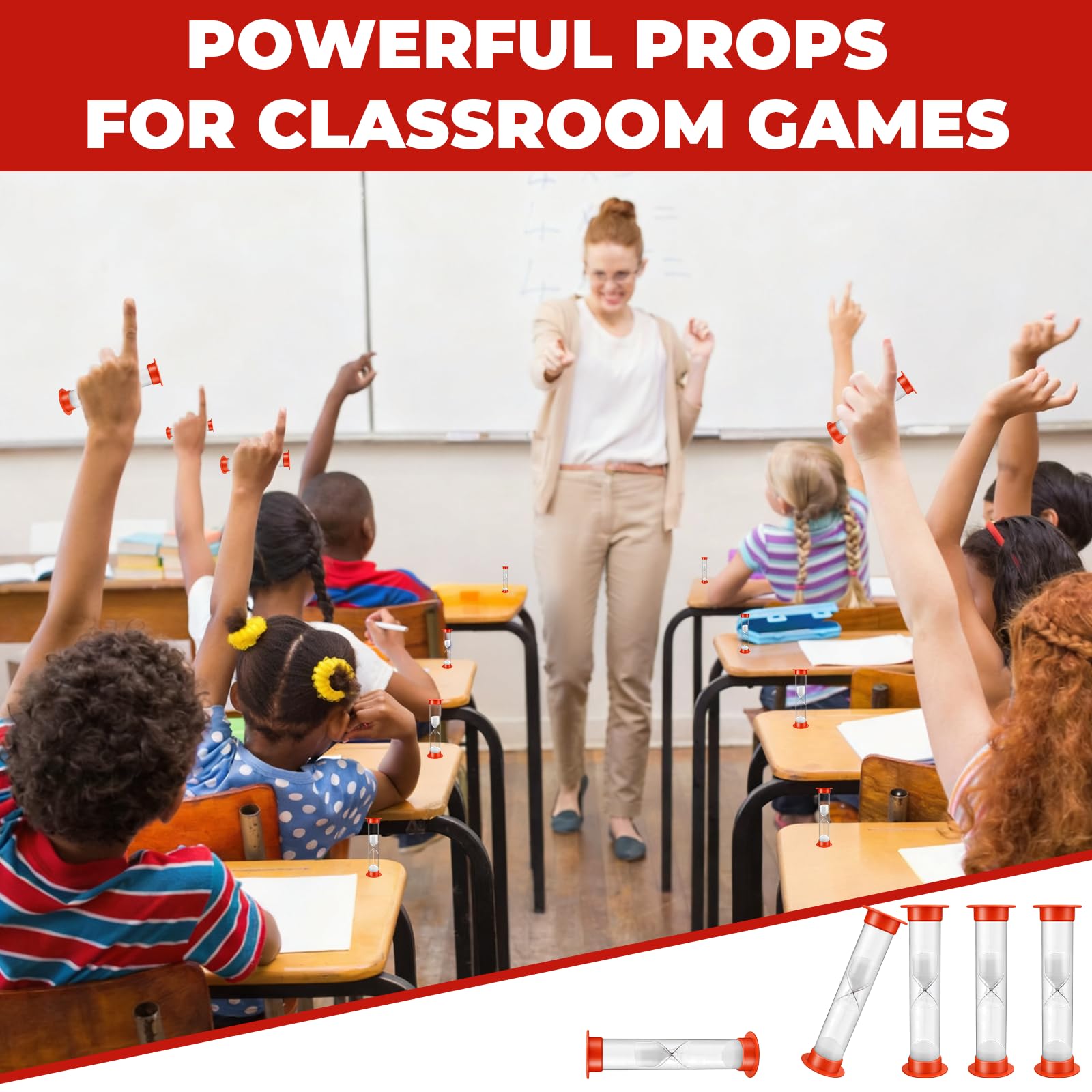 Set Da 20 Clessidre Da 1 Minuto Infrangibili Per Bambini, Per Lavarsi I Denti, Cucinare, Giochi In Classe E Attività Educative (rosso)