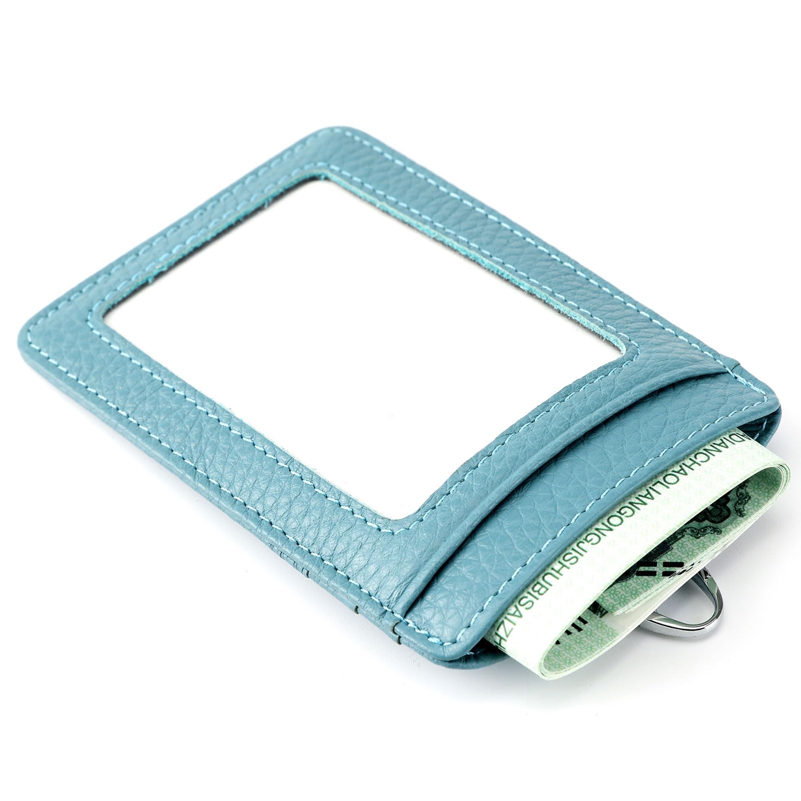 Portabadge Verticale In Vera Pelle Con Cordino - Portacarte RFID Per Badge E Carte Di Credito - Foto 12