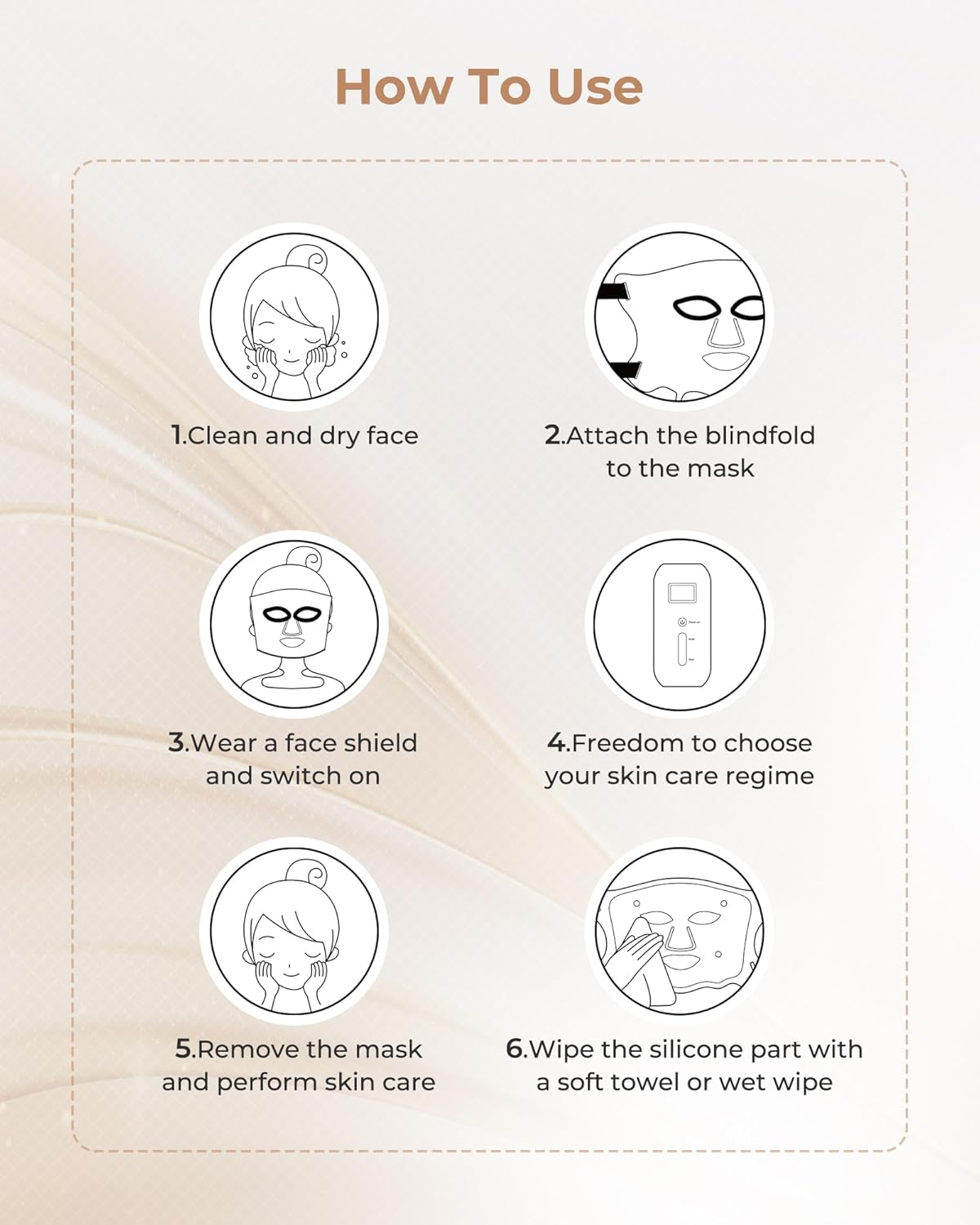 LED Light Therapy mask (E106A) Red Light Therapy for Face and Neck, 7 Colors Red Light Therapy Mask, Led Face Mask Light Therapy with 324 LED, 5 Brightness Levels & 20 Mins Timer for Home & Travel - Image 9