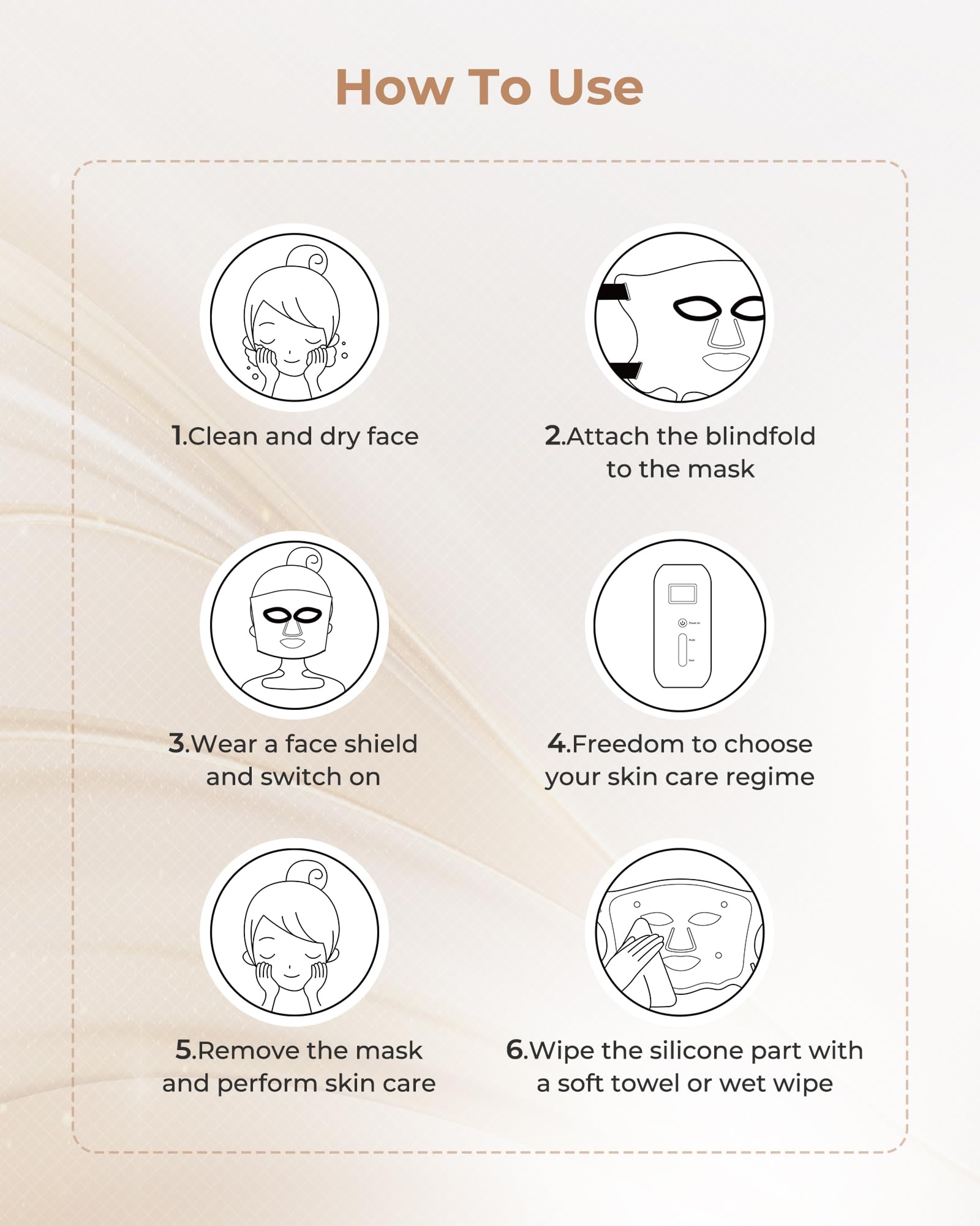 LED Light Therapy mask (E106A) Red Light Therapy for Face and Neck, 7-in-1 Colors Led Face Mask Light Therapy with 324 LED Beads, 5 Brightness Levels & 20 Mins Timer Function for Home & Travel