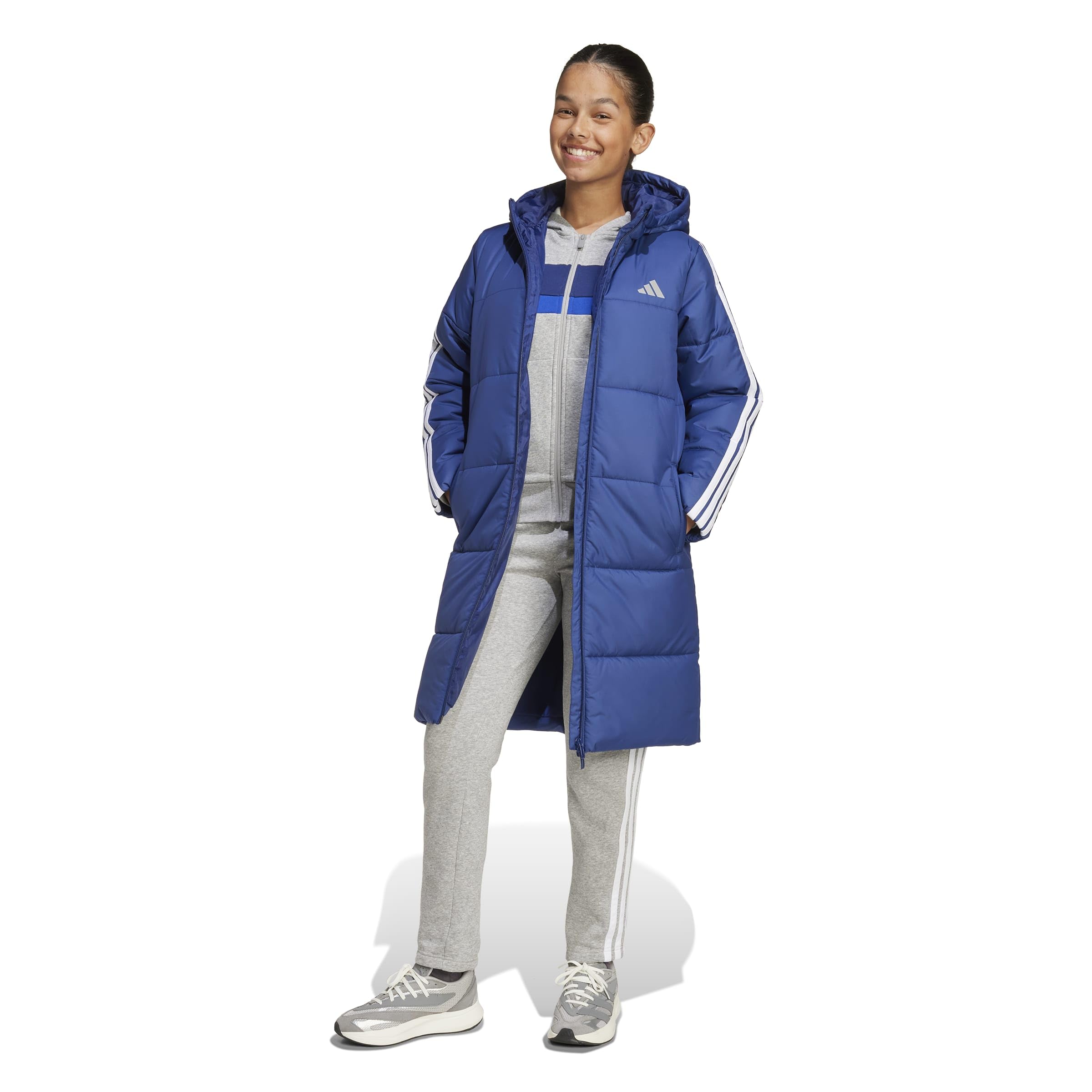 Amazon.co.jp: アディダス コート キッズ 3ストライプロングコート