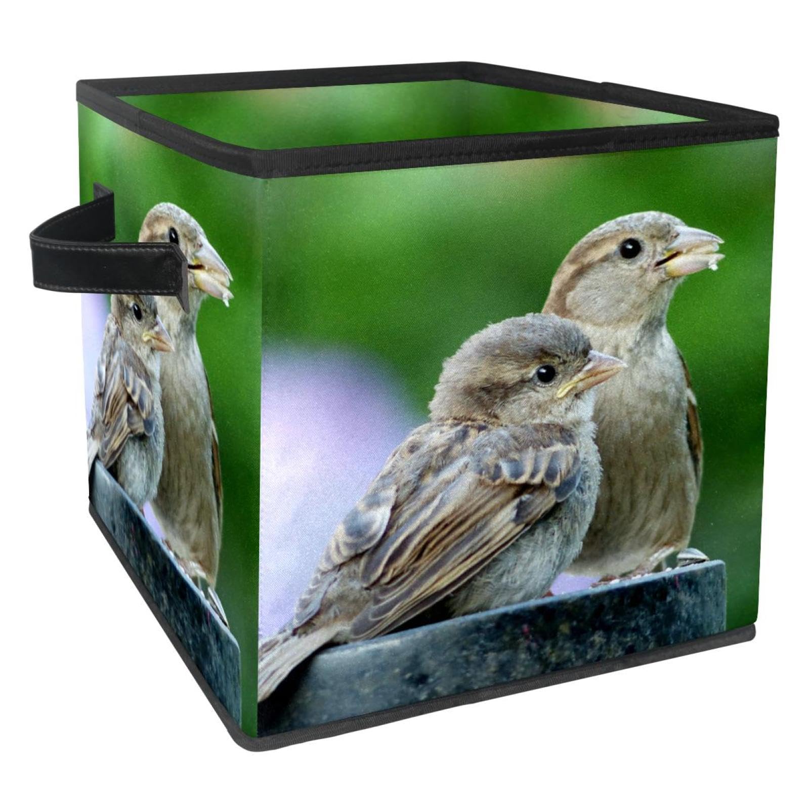 Boîte de rangement cube pliable en tissu avec poignées renforcées pour organiser les étagères