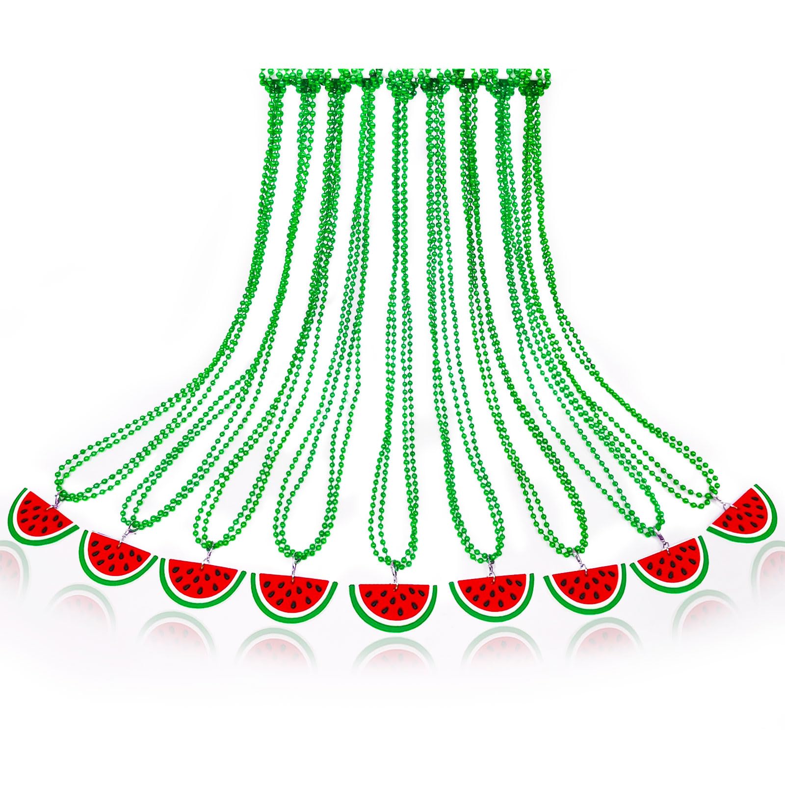 CiciBear 24 Pack Watermelon Necklace Party Favors with Mardi Gras Beads for Guests, Watermelon Themed Party, Baby Shower, School Party, Kids Birthday
