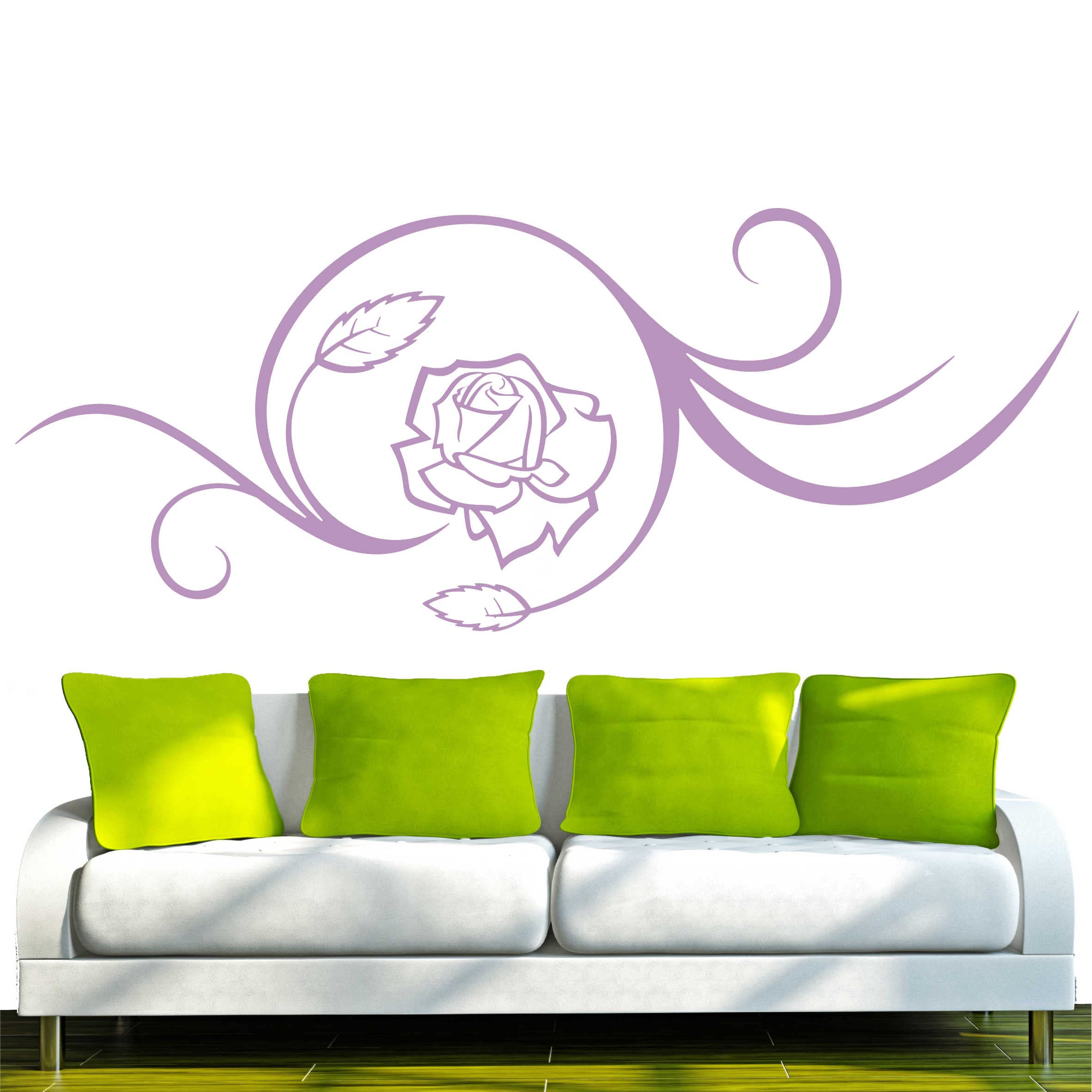 INDIGOS UG - Decalcomanie da muro - adesivi da parete - Murale - f421, bellissimo rosentribal 160 x 64 cm - lilla - Decorazione per soggiorno, camera dei bambini, ufficio, scuola