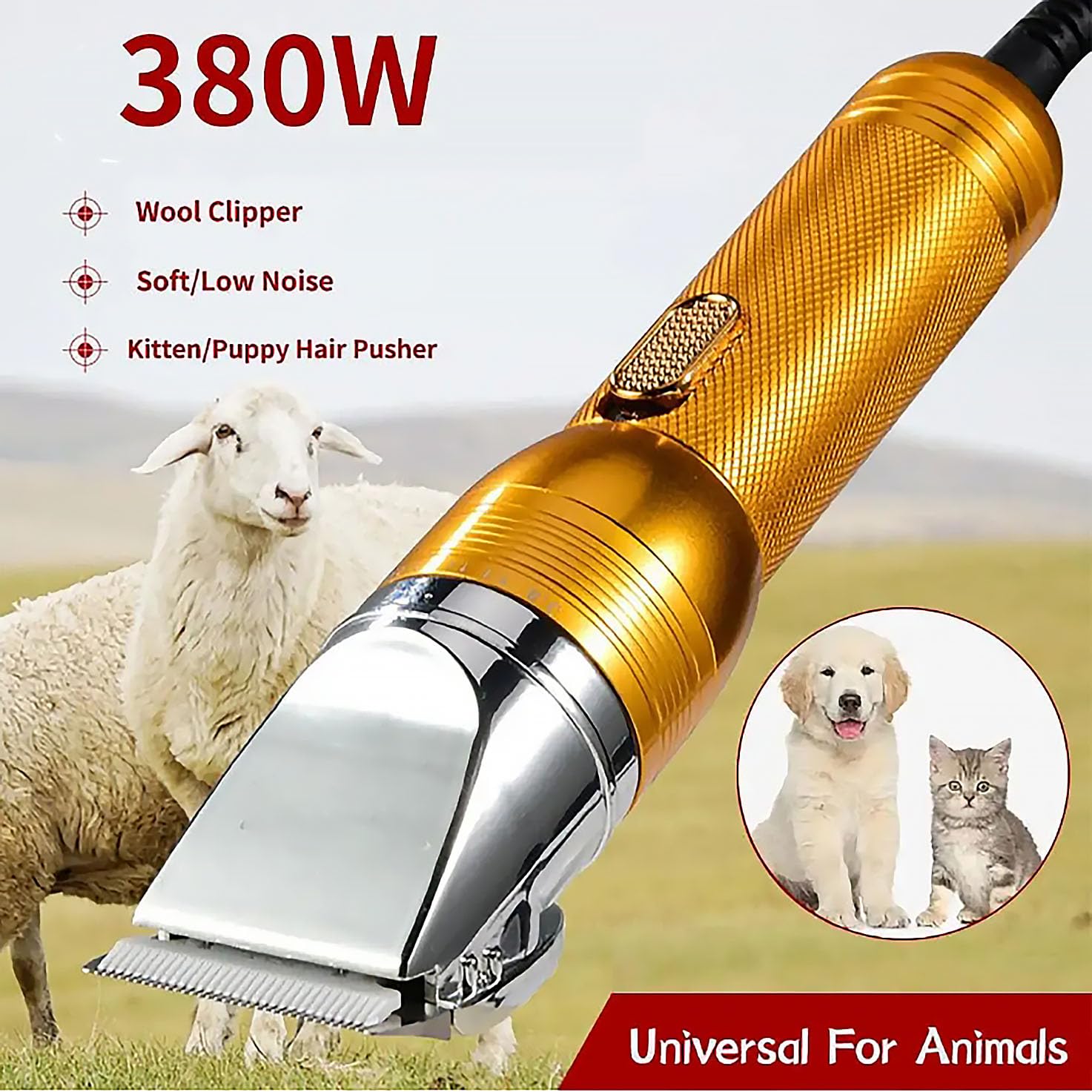 Tosatrice Elettrica per Pecore, Tosatrice Elettrica Professionale da 350 W con Kit per Toelettatura Bestiame Agricolo a 6 Velocità, Tosatrice per Pecore Pesanti per Animali a Pelo Spesso, Pecore,capre