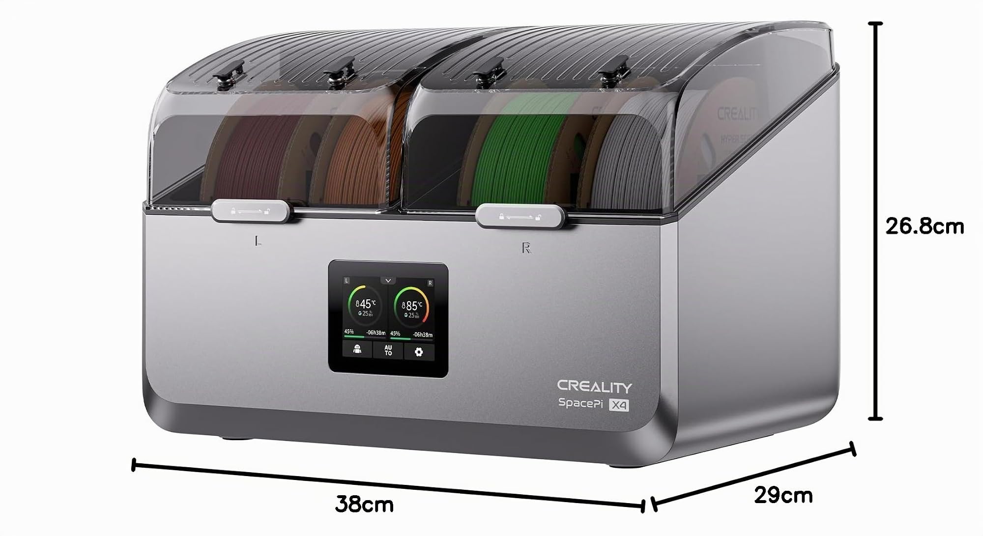 Creality Space Pi X4 - Caja de almacenamiento de filamentos para impresora 3D, doble cámara de calefacción independiente, calefacción PTC de 200 W hasta 85 °C, secado rápido, modo de ahorro de energía