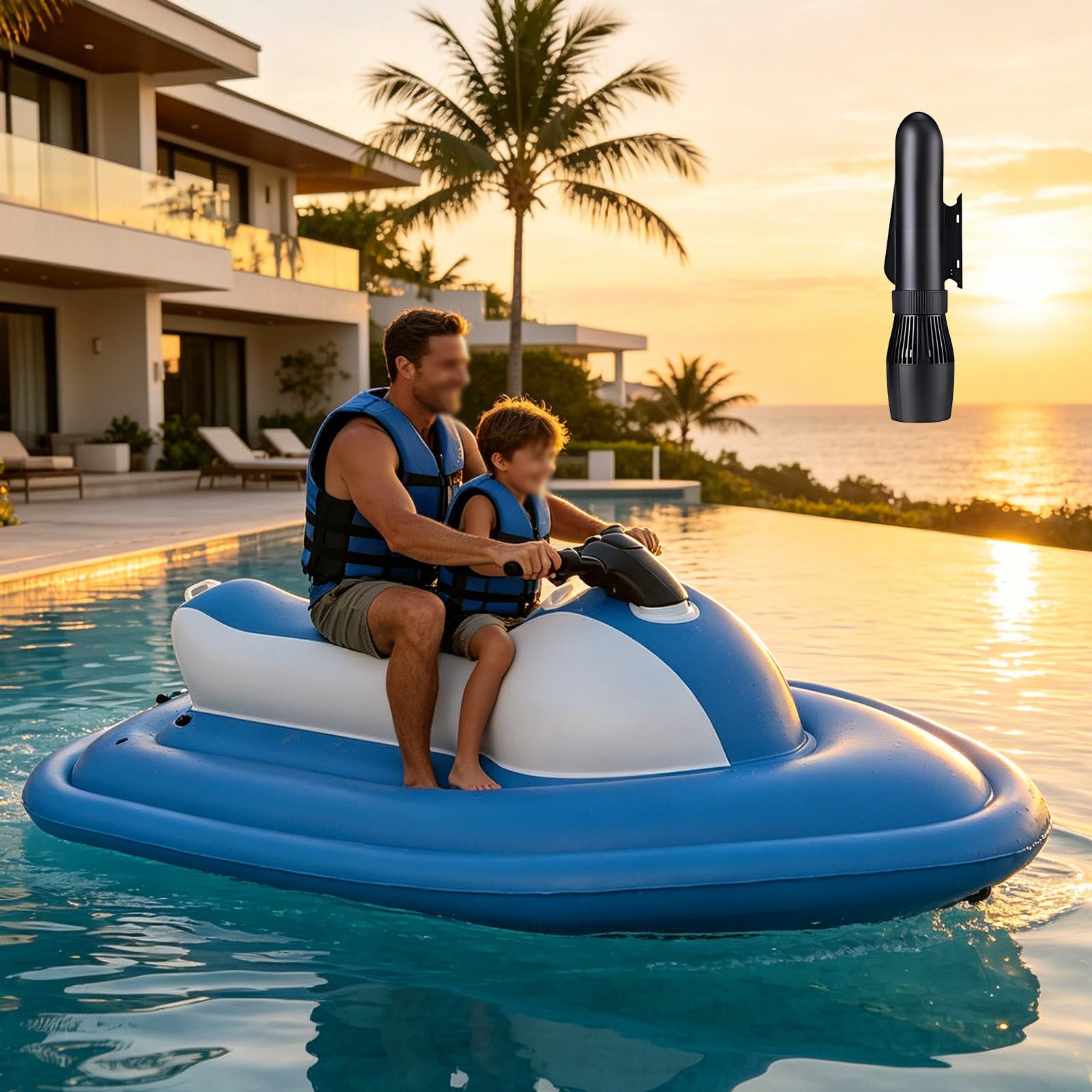 LwiftGal Electric Underwater Scooter Jet Ski, Inflatable Boat Jet Ski, Electric Underwater Scooter(Optional), 130min Runtime, 3.5h Quick Charge, 40m Depth Rating for Snorkeling White-500W16AThruster