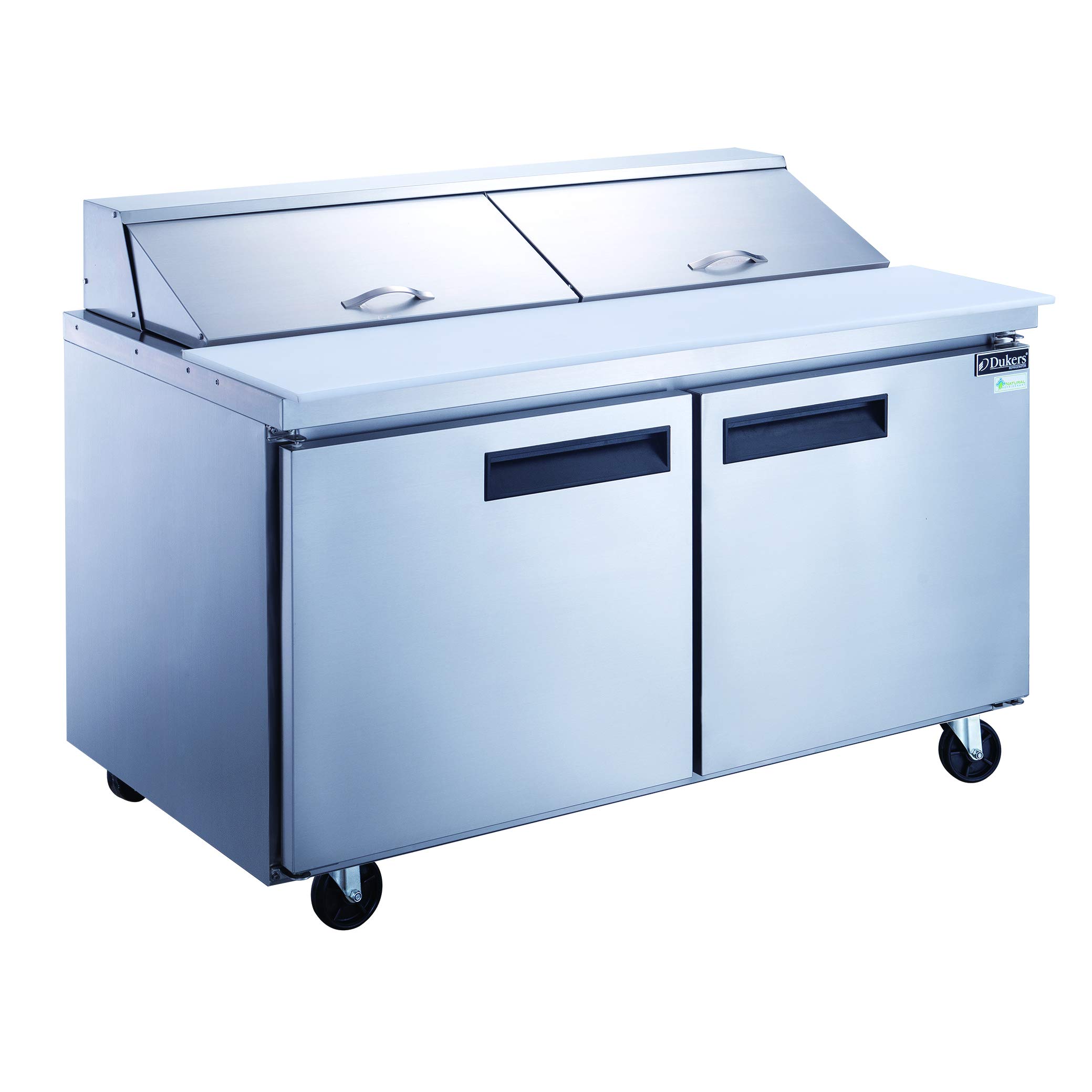 14.3 cu. ft. 2-Door 60" Commercial Food Salad/Sandwich Prep Table Refrigerator in Stainless Steel by Dukers – (W x D x H): 60″ x 31 1/2″ x 45 5/8″, Model DSP60-16-S2
