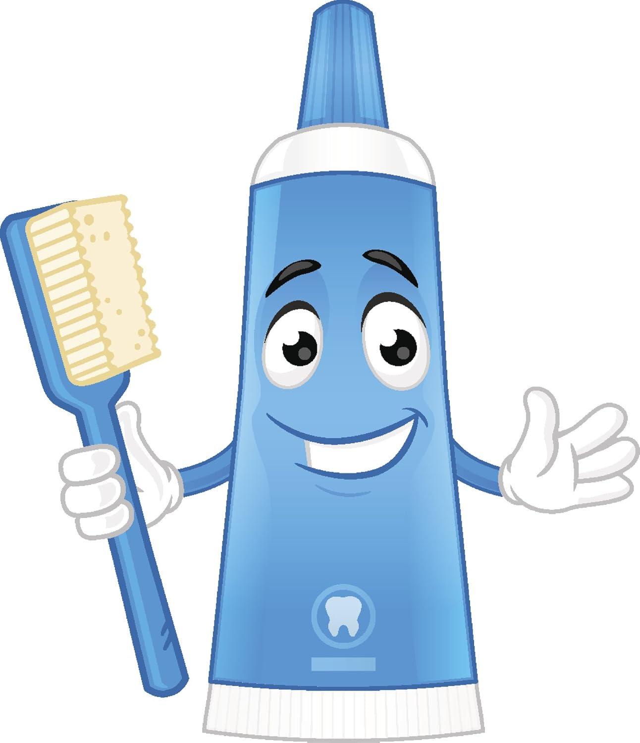 Happy Smiling Dental Tooth Brushing Toothpaste Cartoon Emoji Vinyl