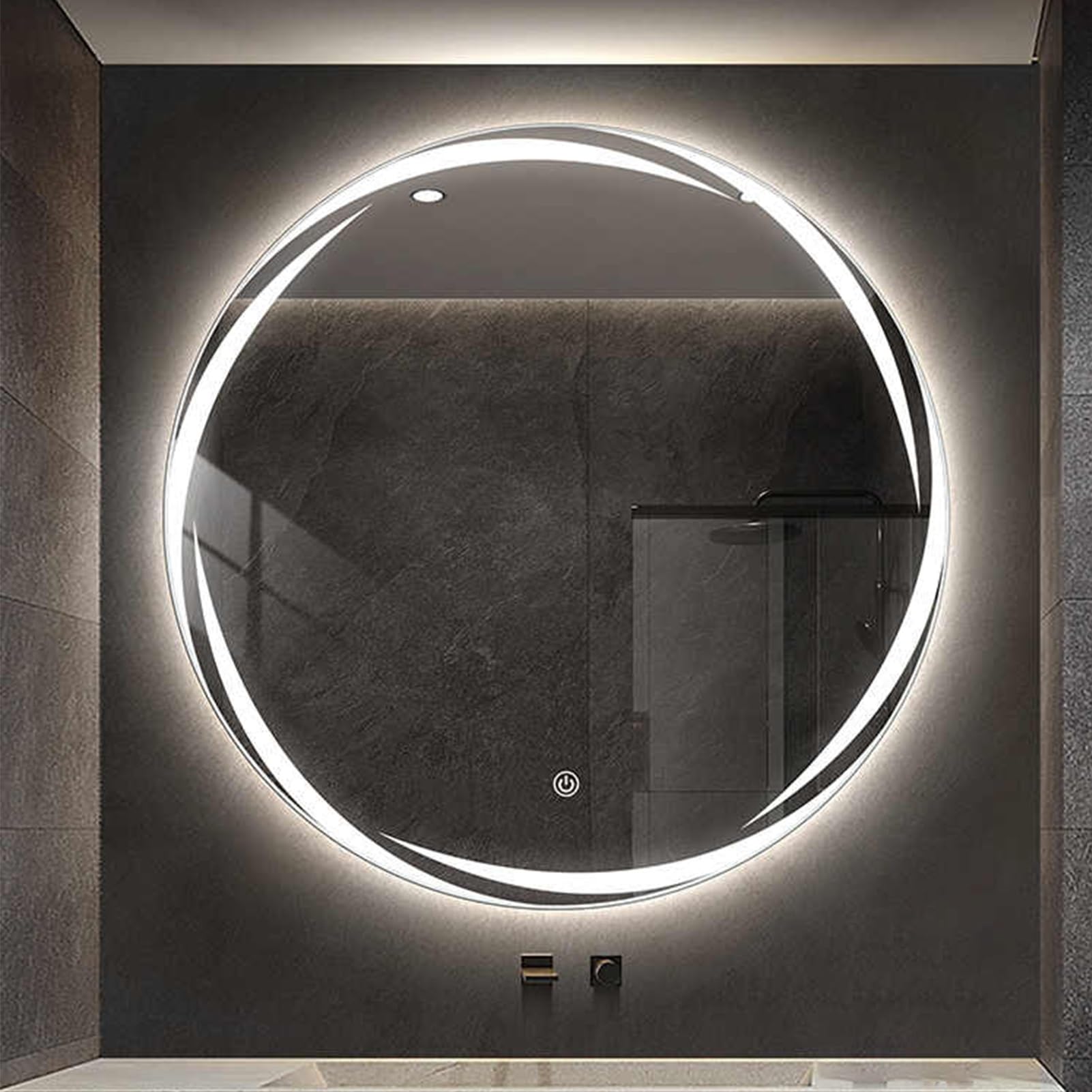 Miroir sans cadre LED haut de gamme étanche avec double commande tactile