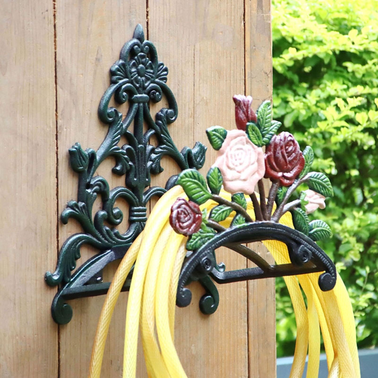 tubo da Parete in Ghisa Rustico Tubo Decori Floreali Stabile Tubo da Giardino in Ghisa per Patio