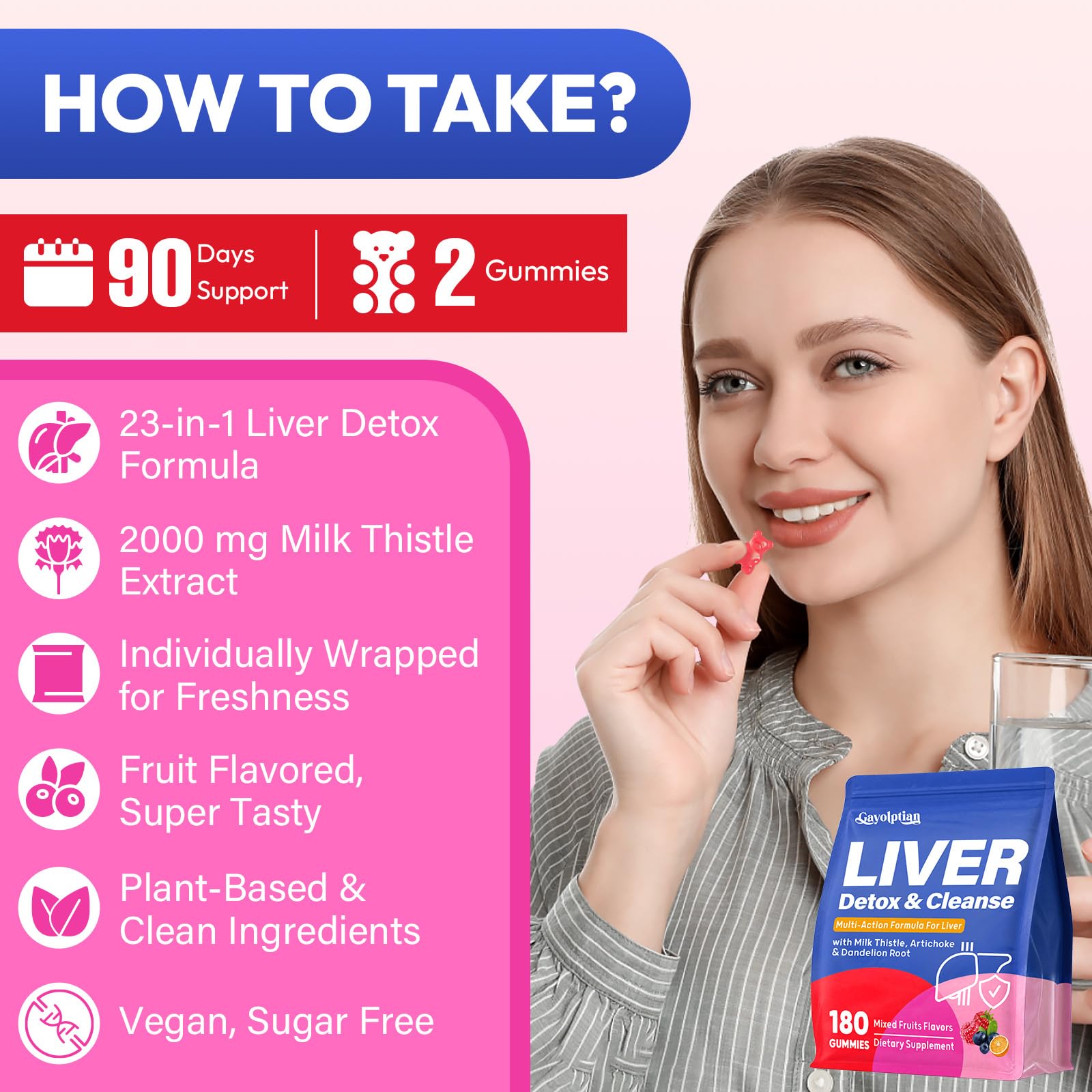 Liver Detox Cleanse & Repair Gummies, 2000mg Milk Thistle Liver Support — Amazon image 8