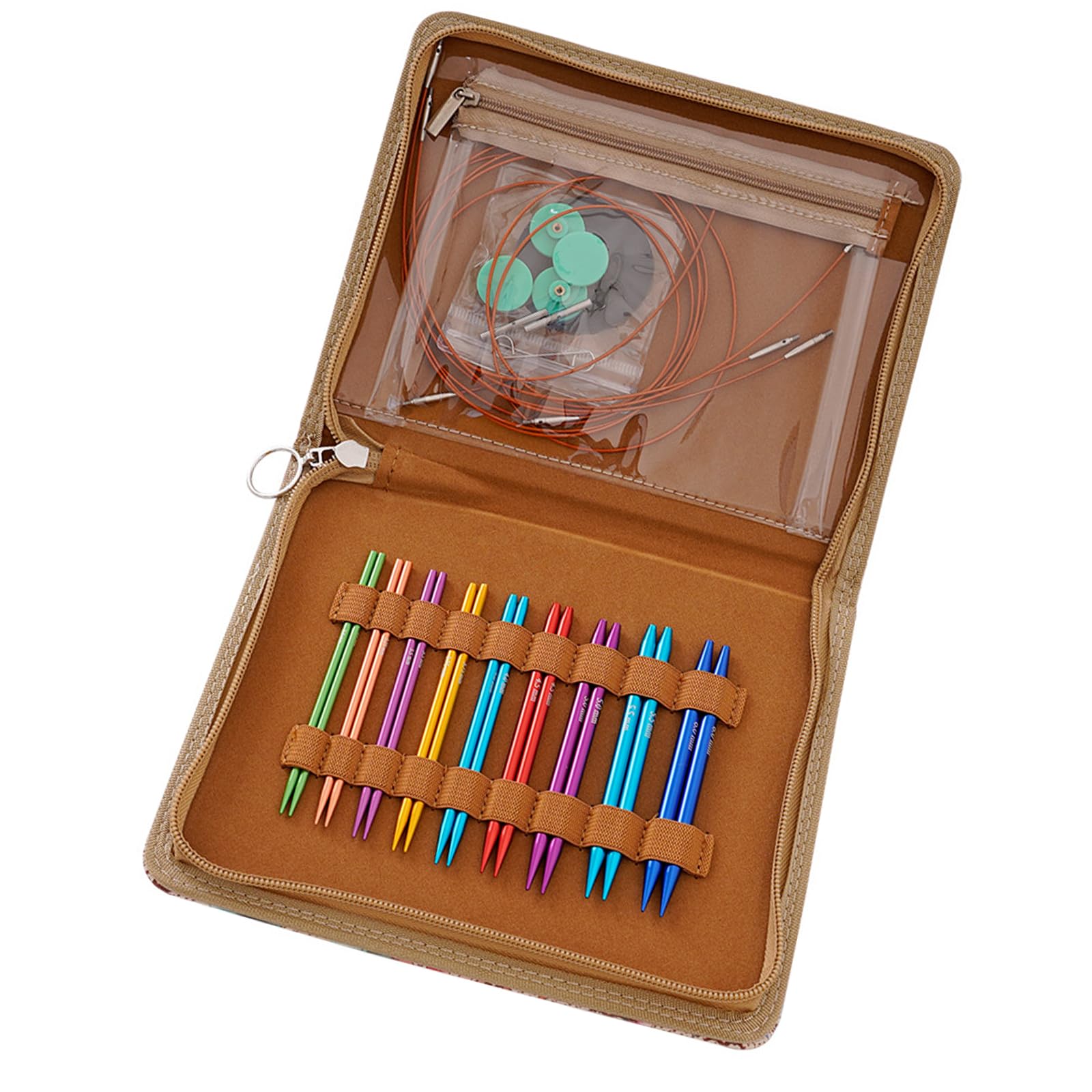 9 Pairs of Interchangeable Circular Knitting Needle Set for Knitting Sweater Sock, Aluminum Circular Needle Set