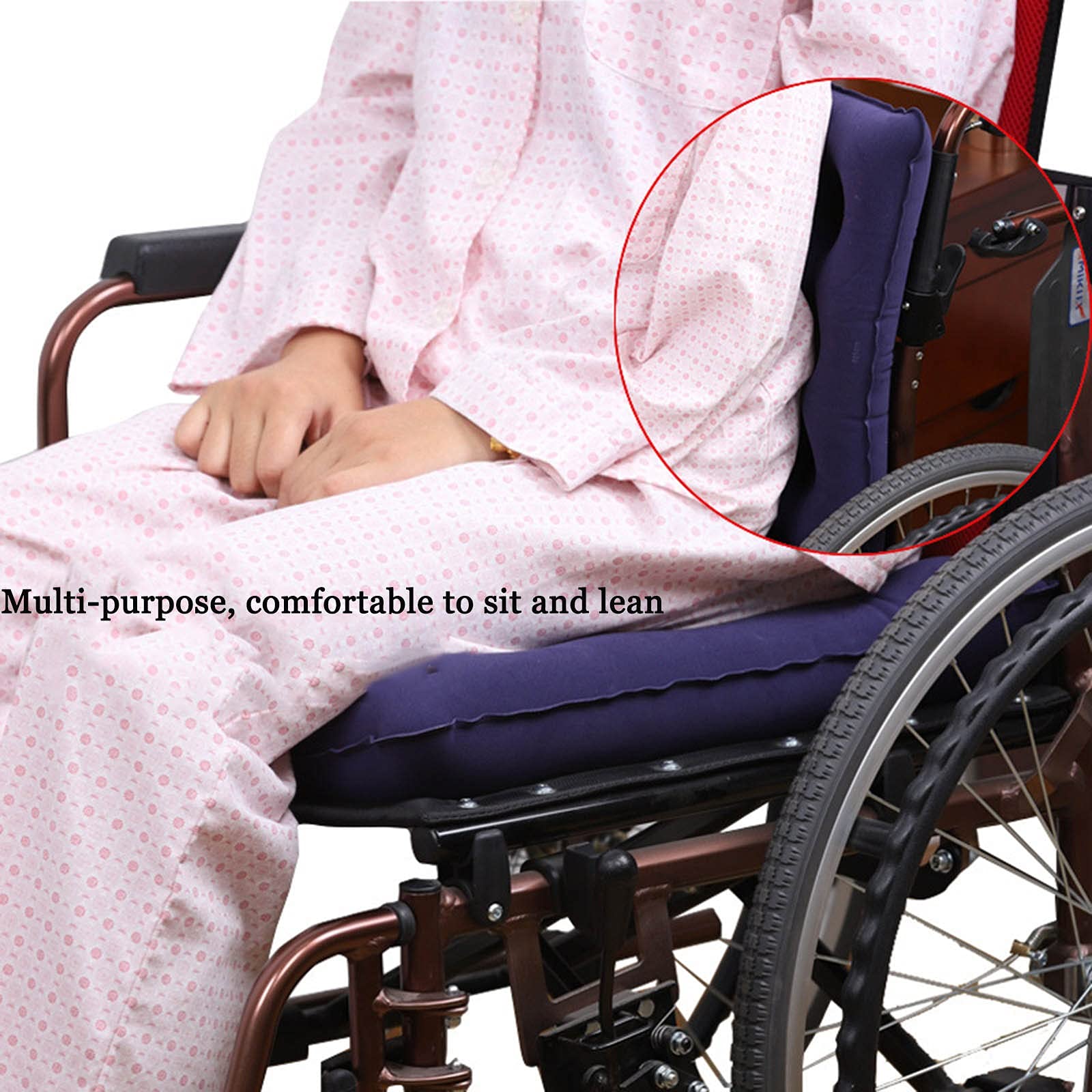 Cojín Antiescaras para Silla de Ruedas, Cojín Inflable de Aire, Cojín de Aire Inflable antiescaras, Cojín para Silla de Oficina para Coche (Color : 1pcs, Size : 48cm)
