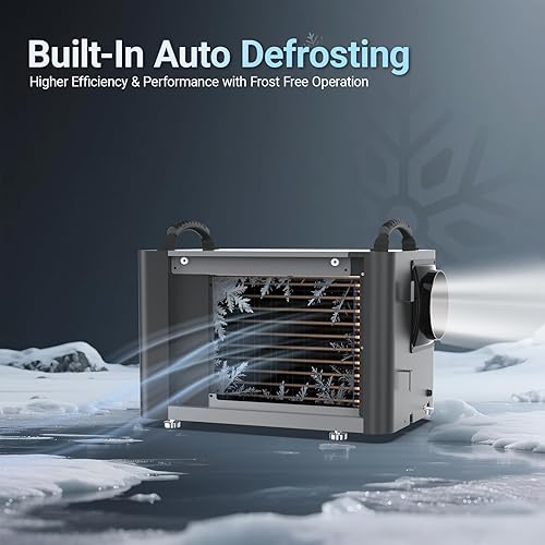 Miniatura 7 de Deshumidificador comercial de 155 pintas para sótano con bomba y manguera de drenaje, deshumidificador de espacio grande para espacio de rastreo,