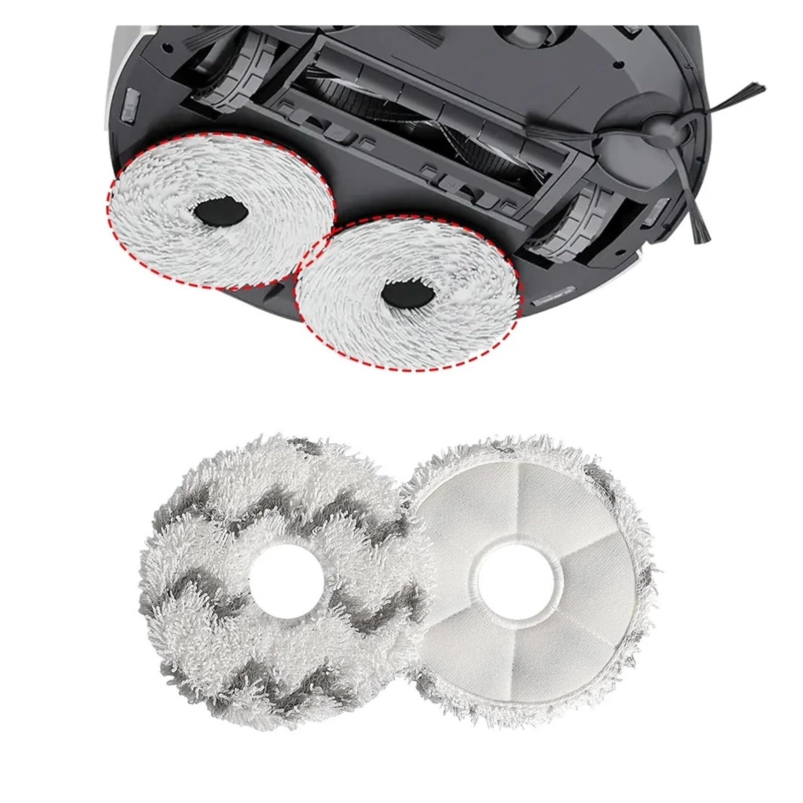 Paño de fregona, Compatible con Ecovacs, X1 X2 X5 T10 T20 T30 T50 N30 N9 + accesorios Robot aspirador pieza de almohadilla de fregona de microfibra(SET6)